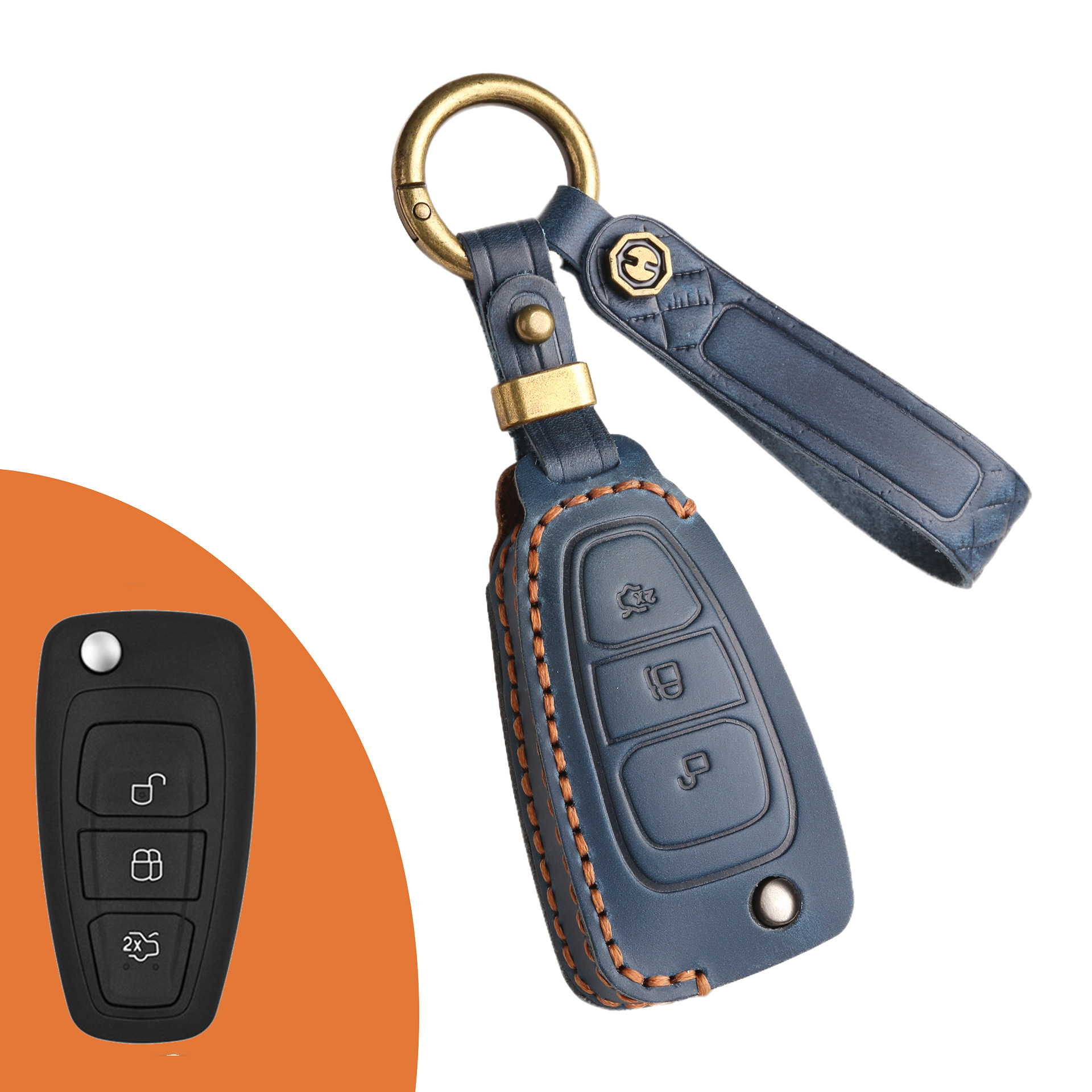 Key Fob Cover For Ford Escape,Crazy Horse Leather