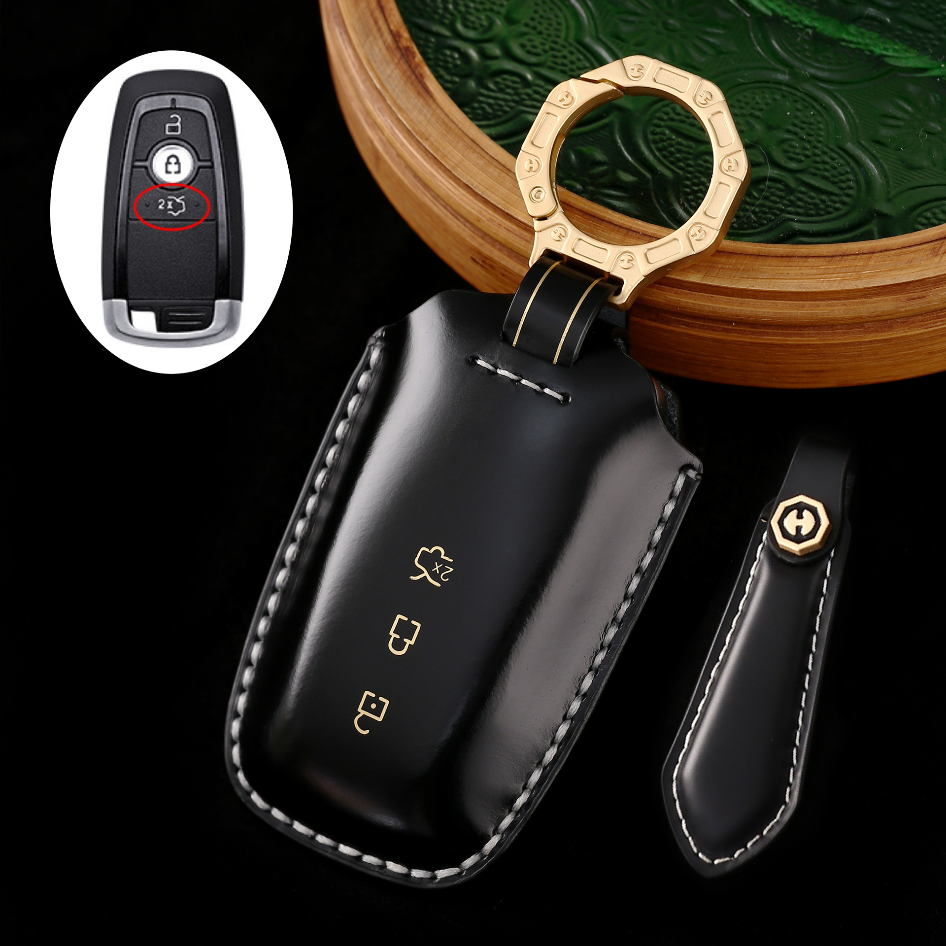 Key Fob Cover For Ford,Cordovan Leather