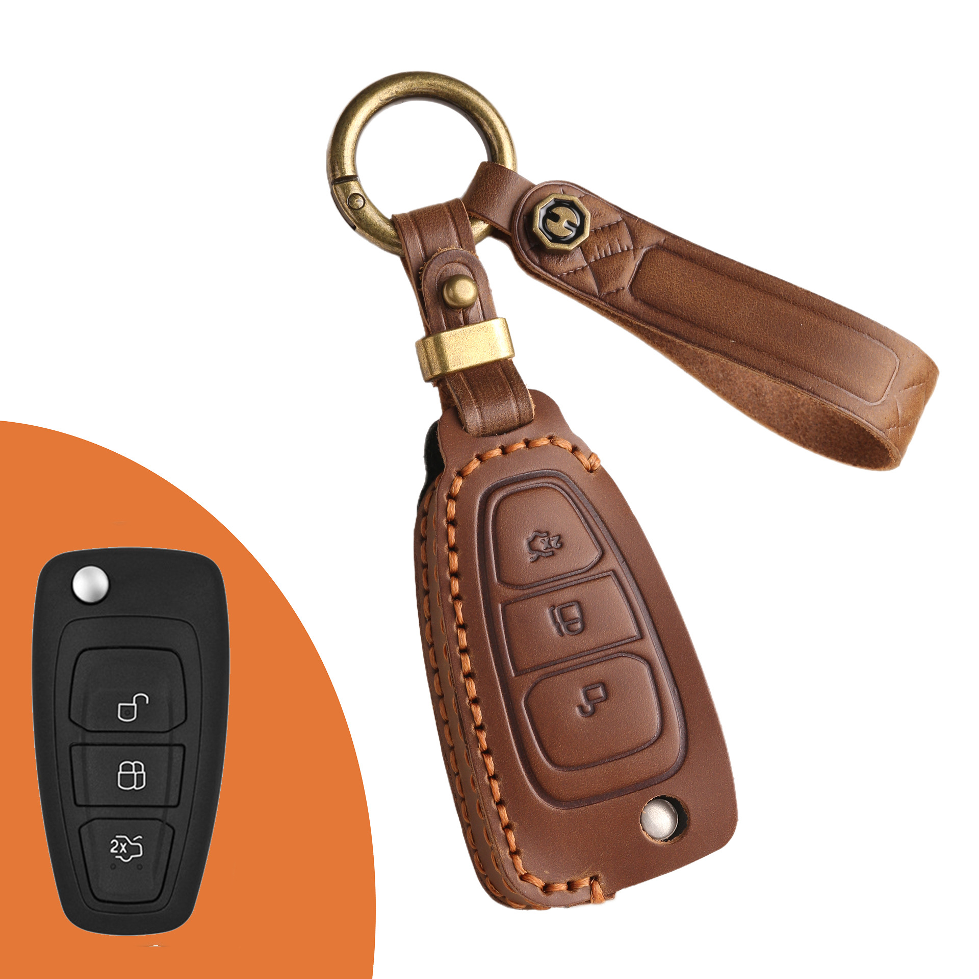 Key Fob Cover For Ford Escape,Crazy Horse Leather