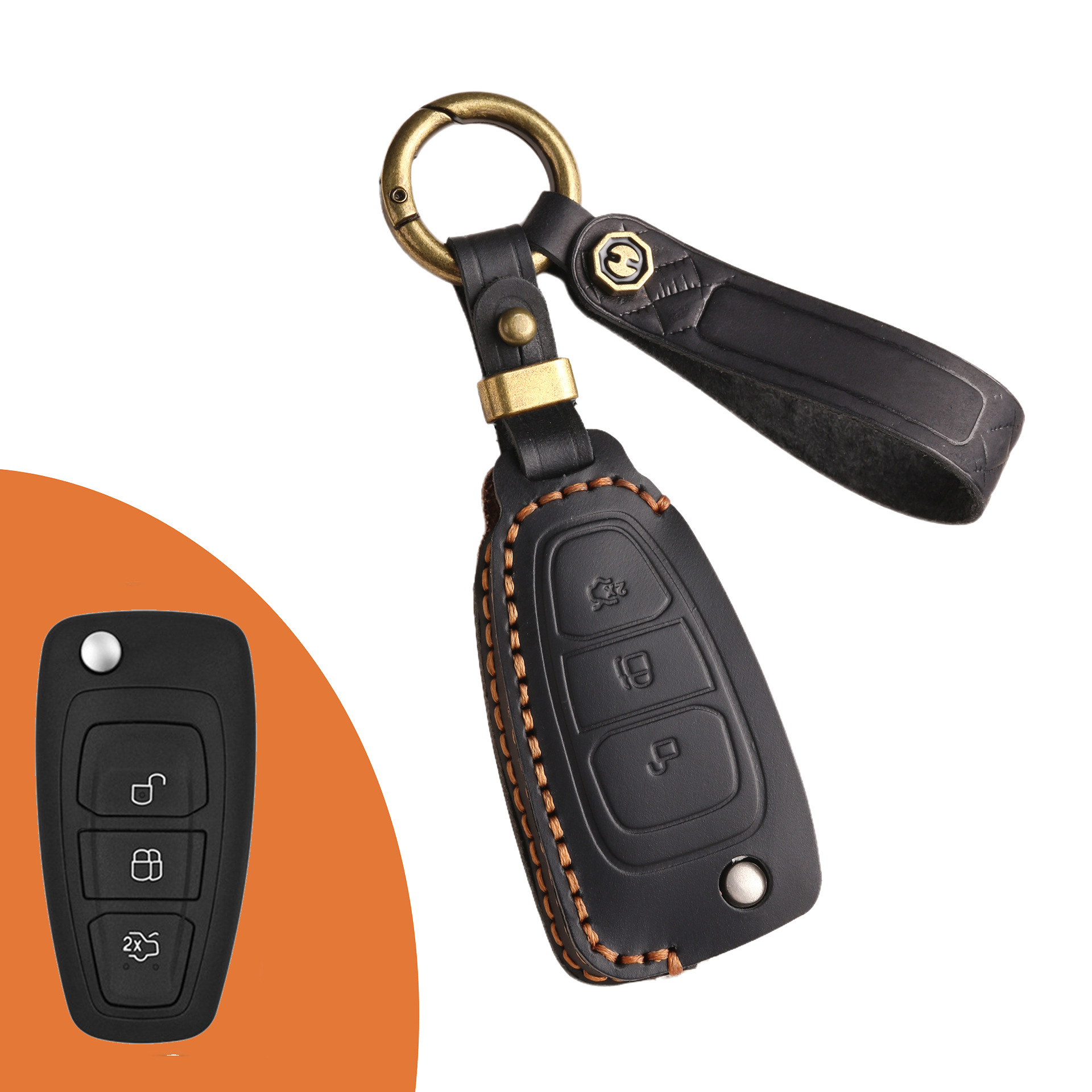 Key Fob Cover For Ford Escape,Crazy Horse Leather