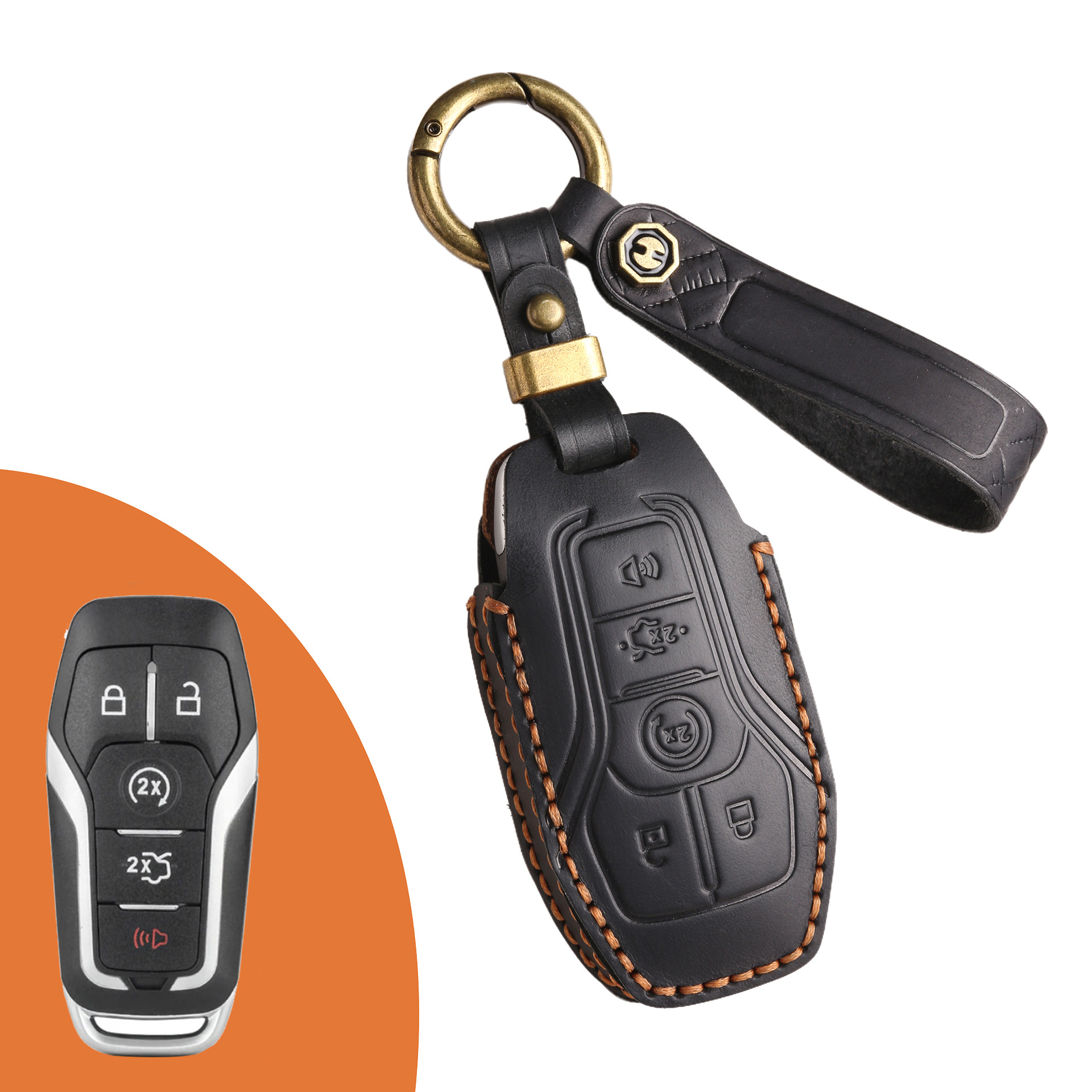 Key Fob Cover For Ford Explorer,Crazy Horse Leather
