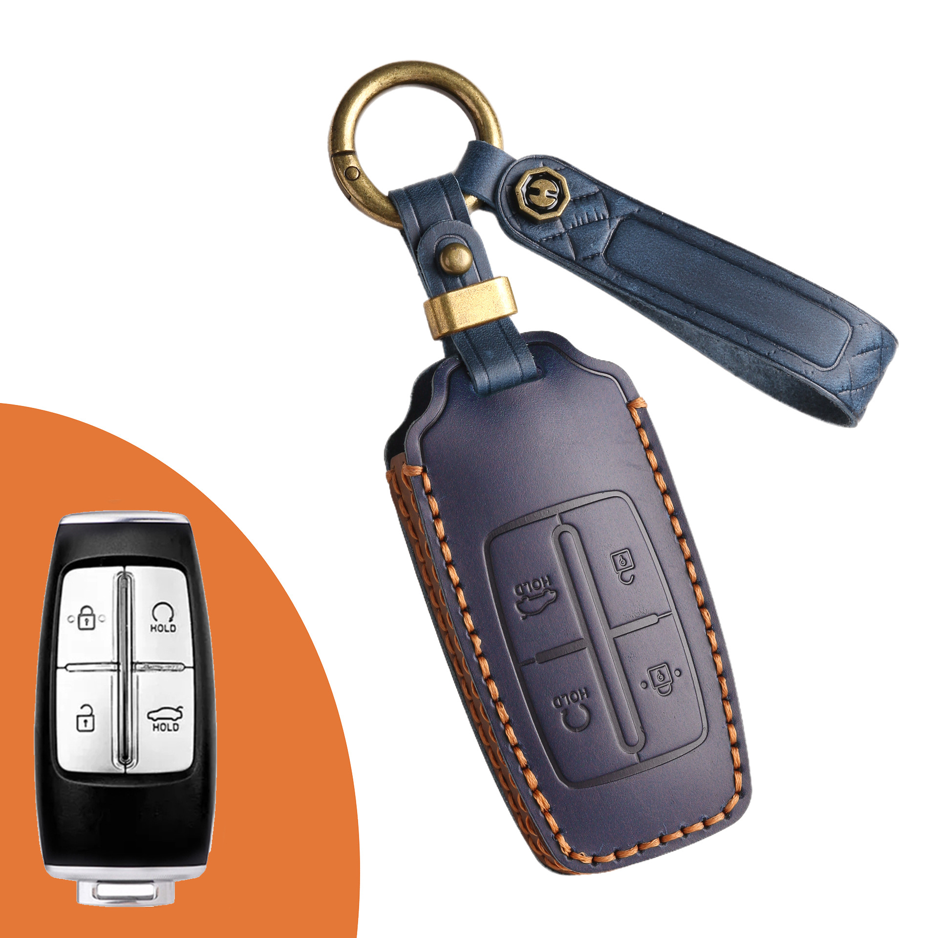 Key Fob Cover For Genesis,Crazy Horse Leather