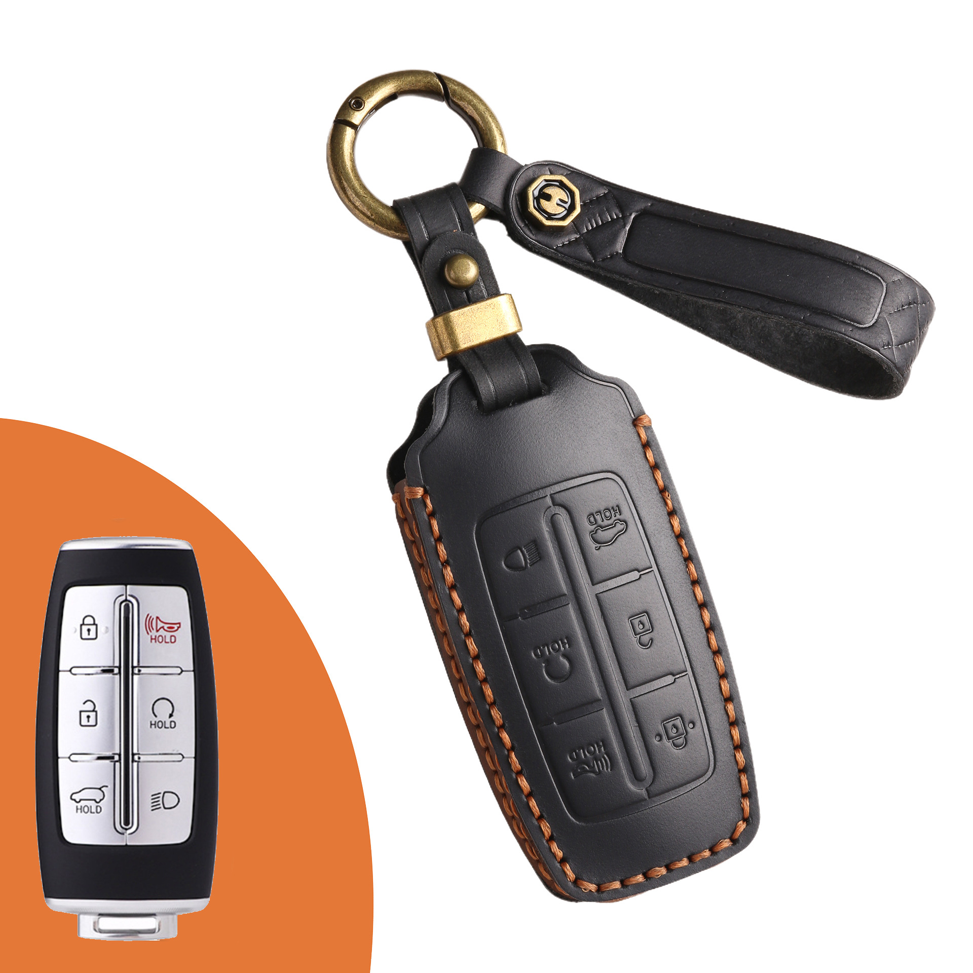 Key Fob Cover For Genesis,Crazy Horse Leather