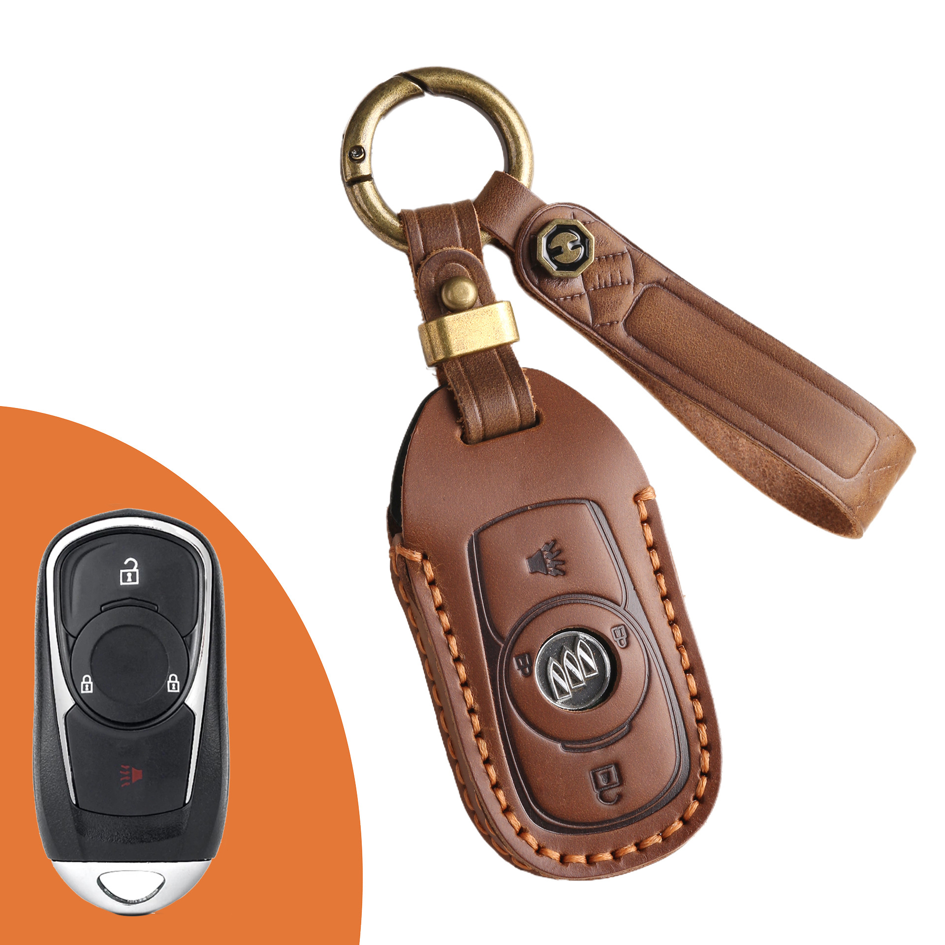 Key Fob Cover For Buick,Crazy Horse Leather