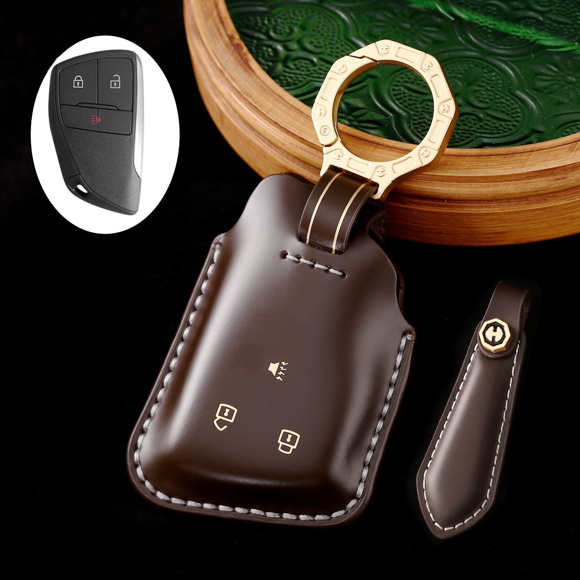 Key Fob Cover For Buick Encore,Cordovan Leather