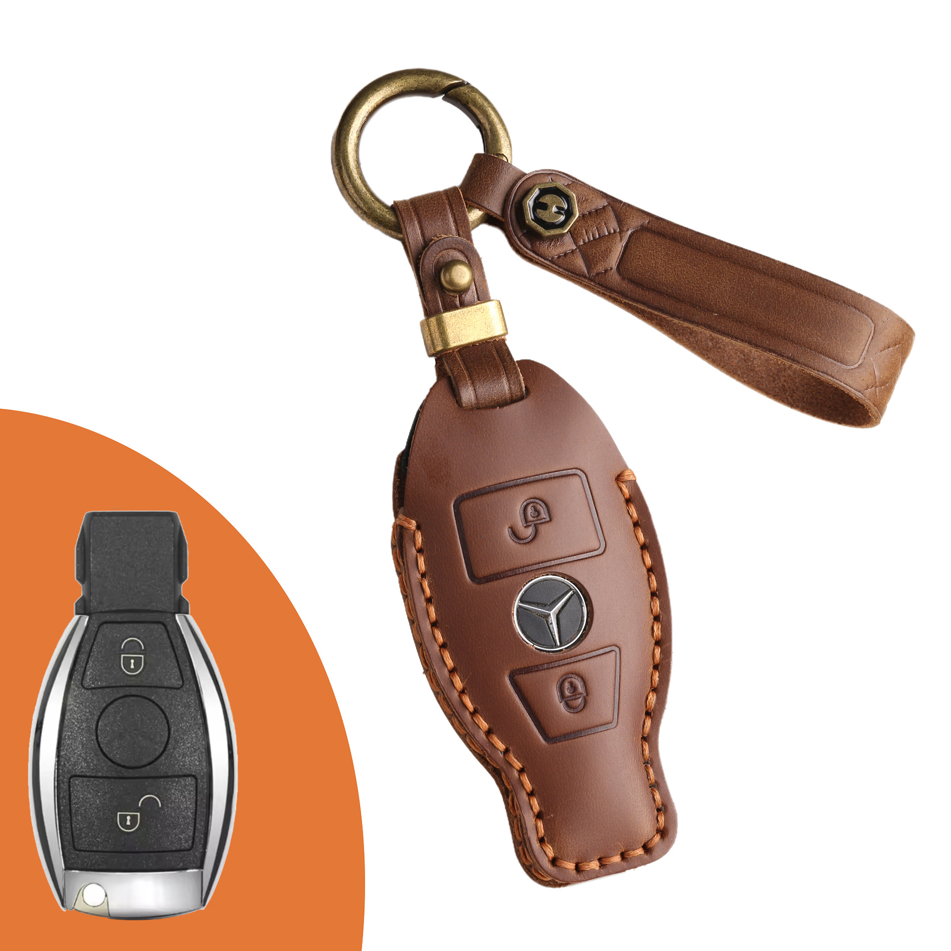 Key Fob Cover For Mercedes,Crazy Horse Leather