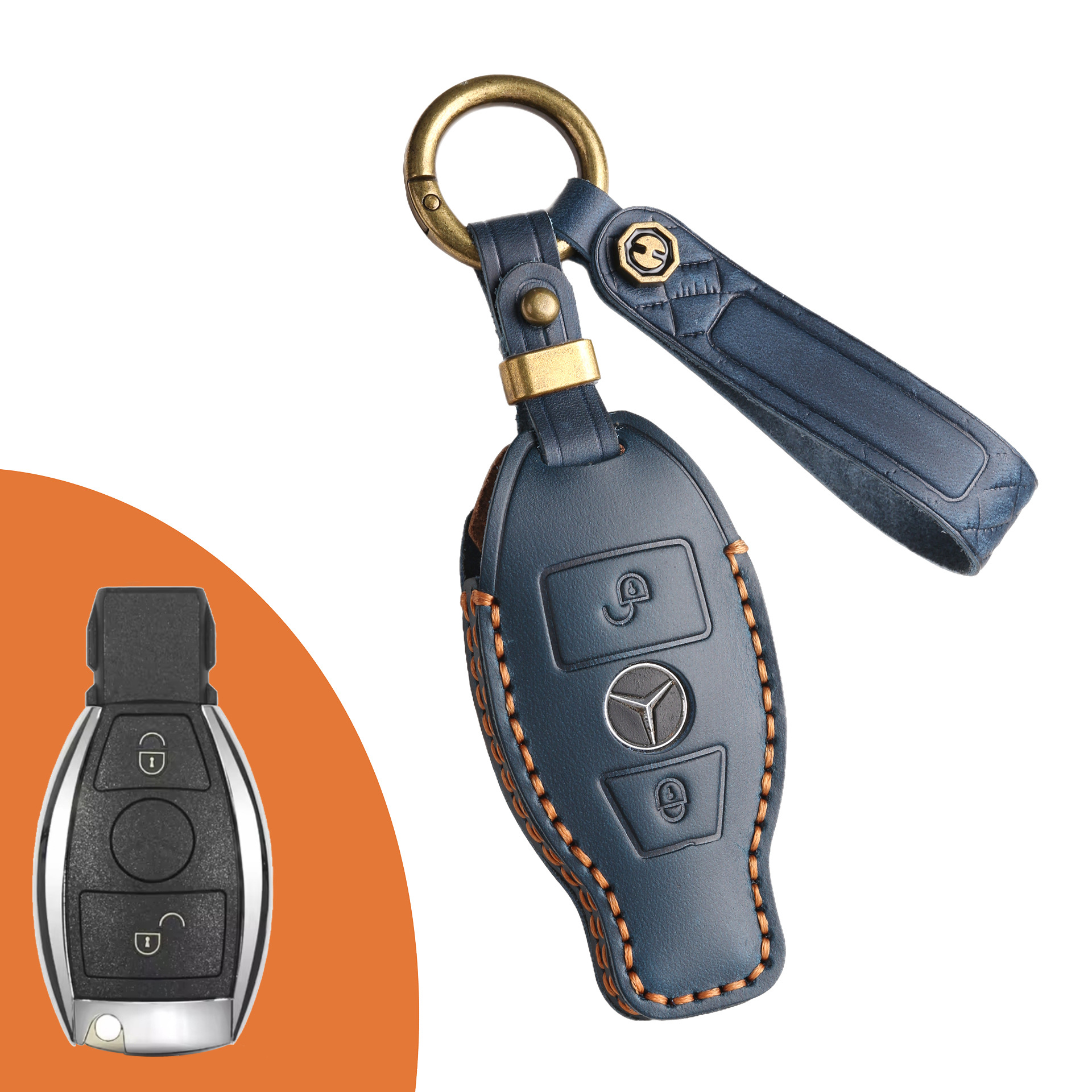 Key Fob Cover For Mercedes,Crazy Horse Leather