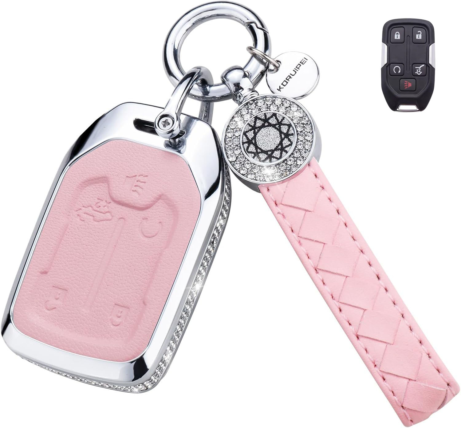 Key Fob Cover For GMC Metal-Diamond, Pink