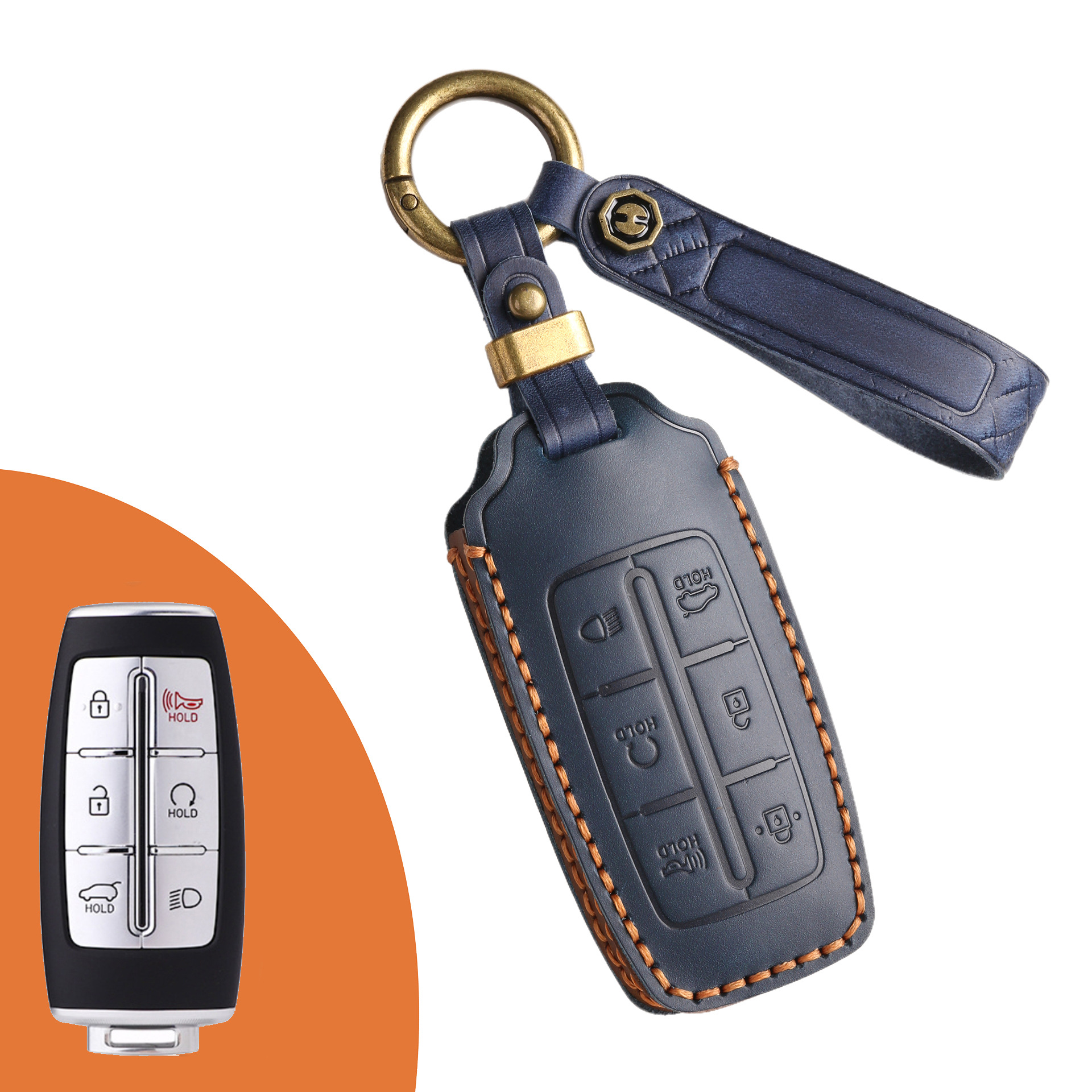 Key Fob Cover For Genesis,Crazy Horse Leather