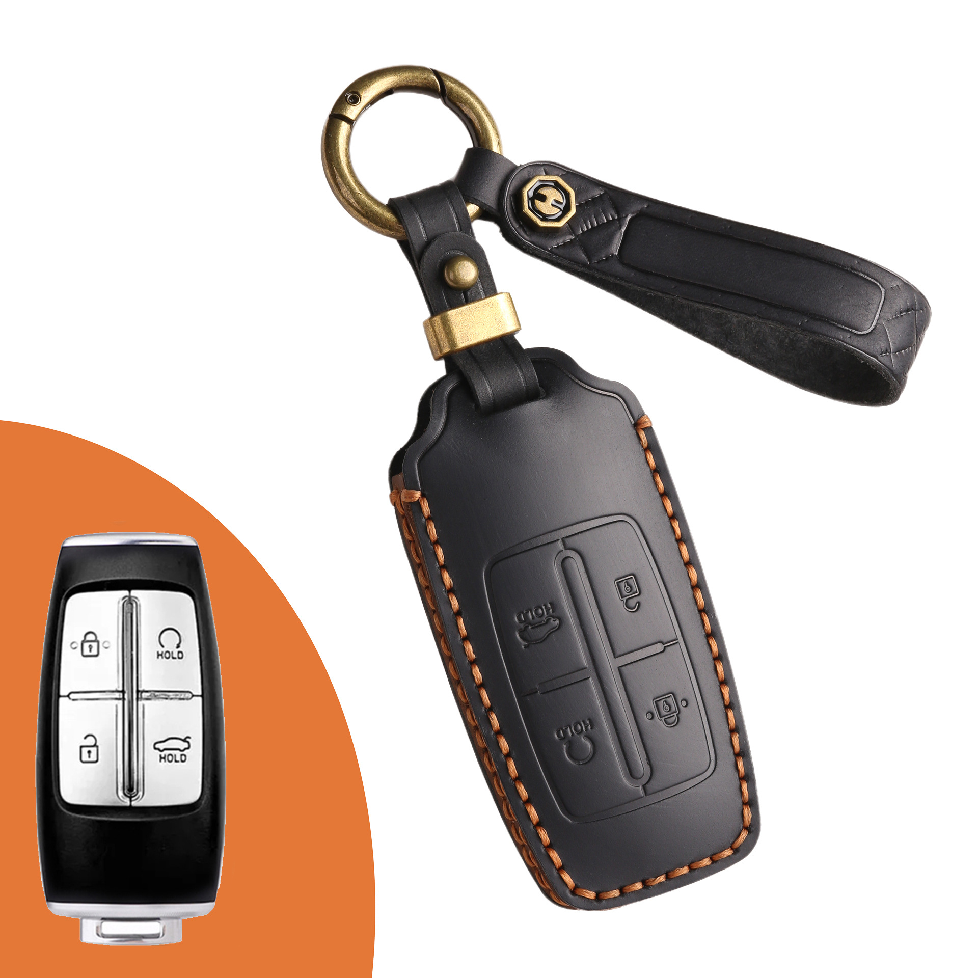 Key Fob Cover For Genesis,Crazy Horse Leather