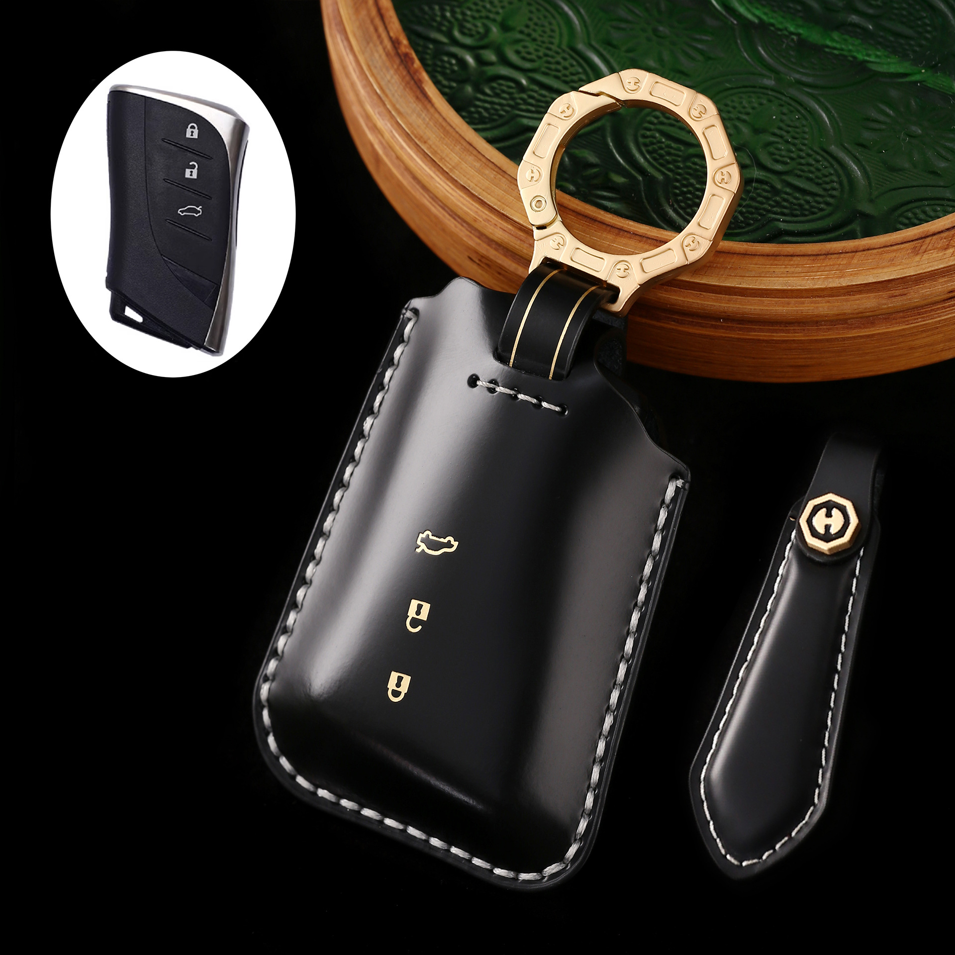 Key Fob Cover For Lexus ES,Cordovan Leather