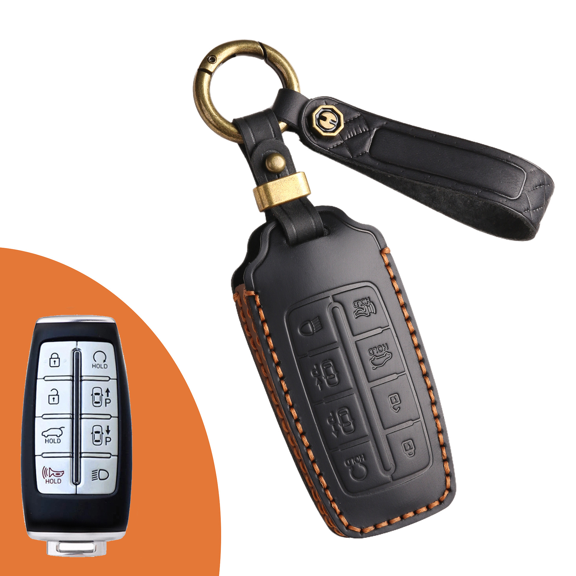Key Fob Cover For Genesis,Crazy Horse Leather