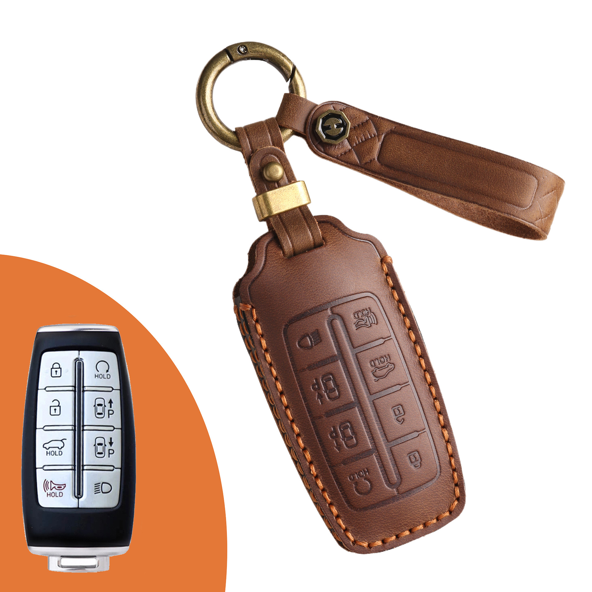 Key Fob Cover For Genesis,Crazy Horse Leather