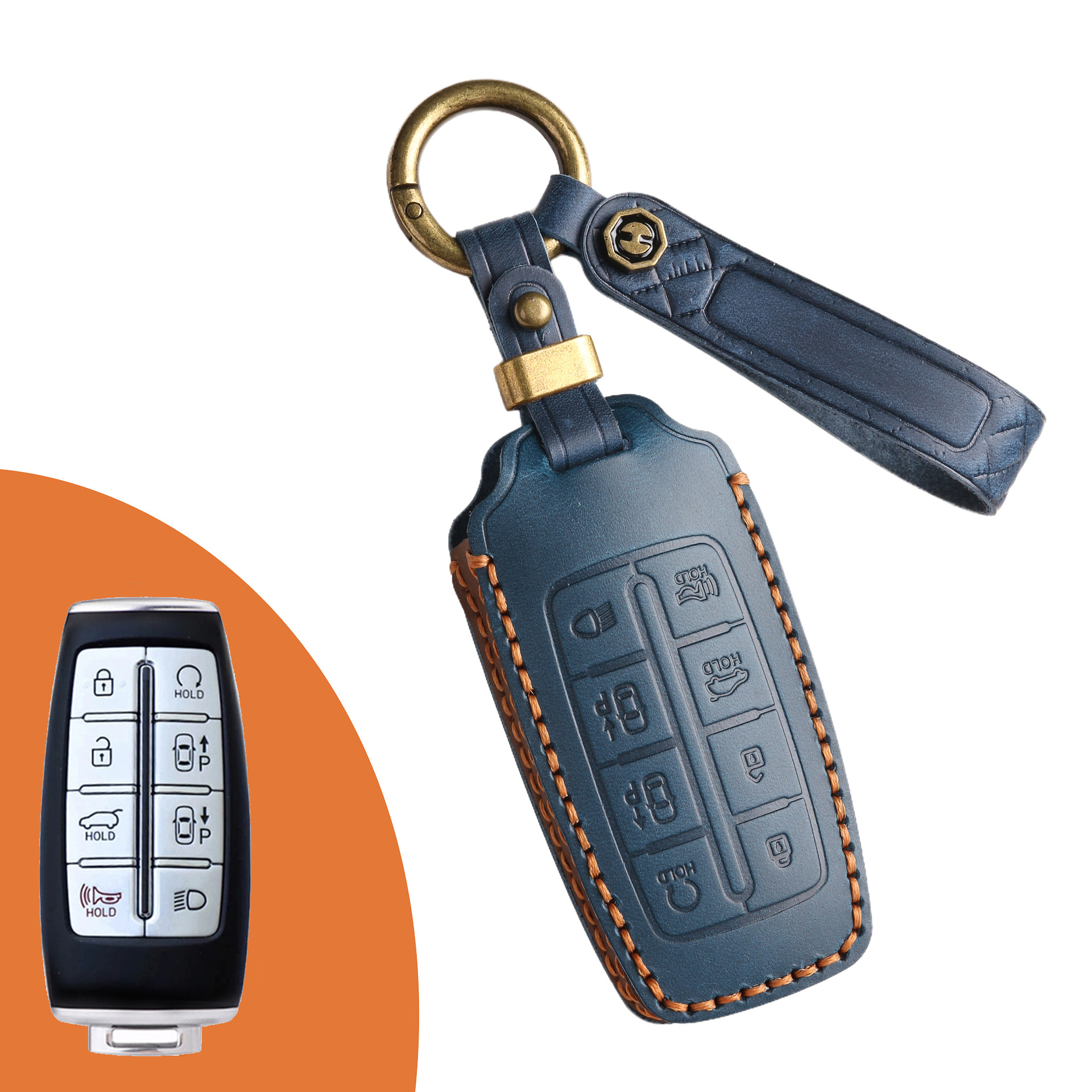 Key Fob Cover For Genesis,Crazy Horse Leather