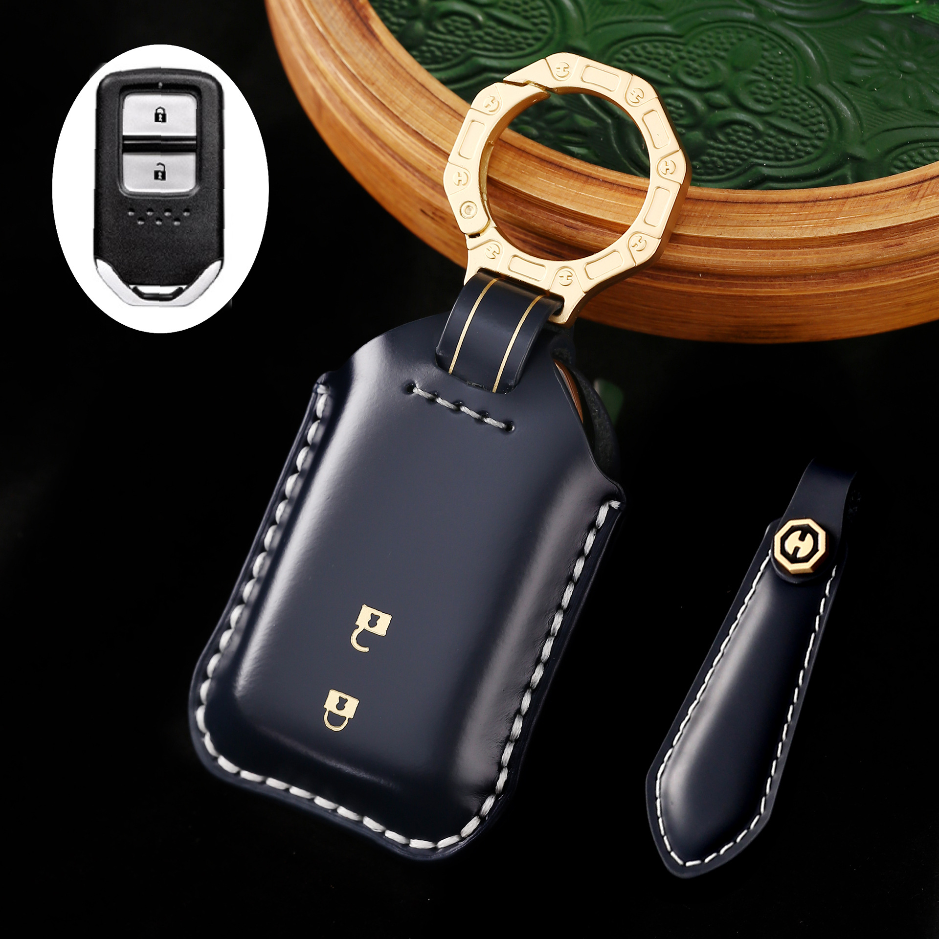 Key Fob Cover For Honda,Cordovan Leather