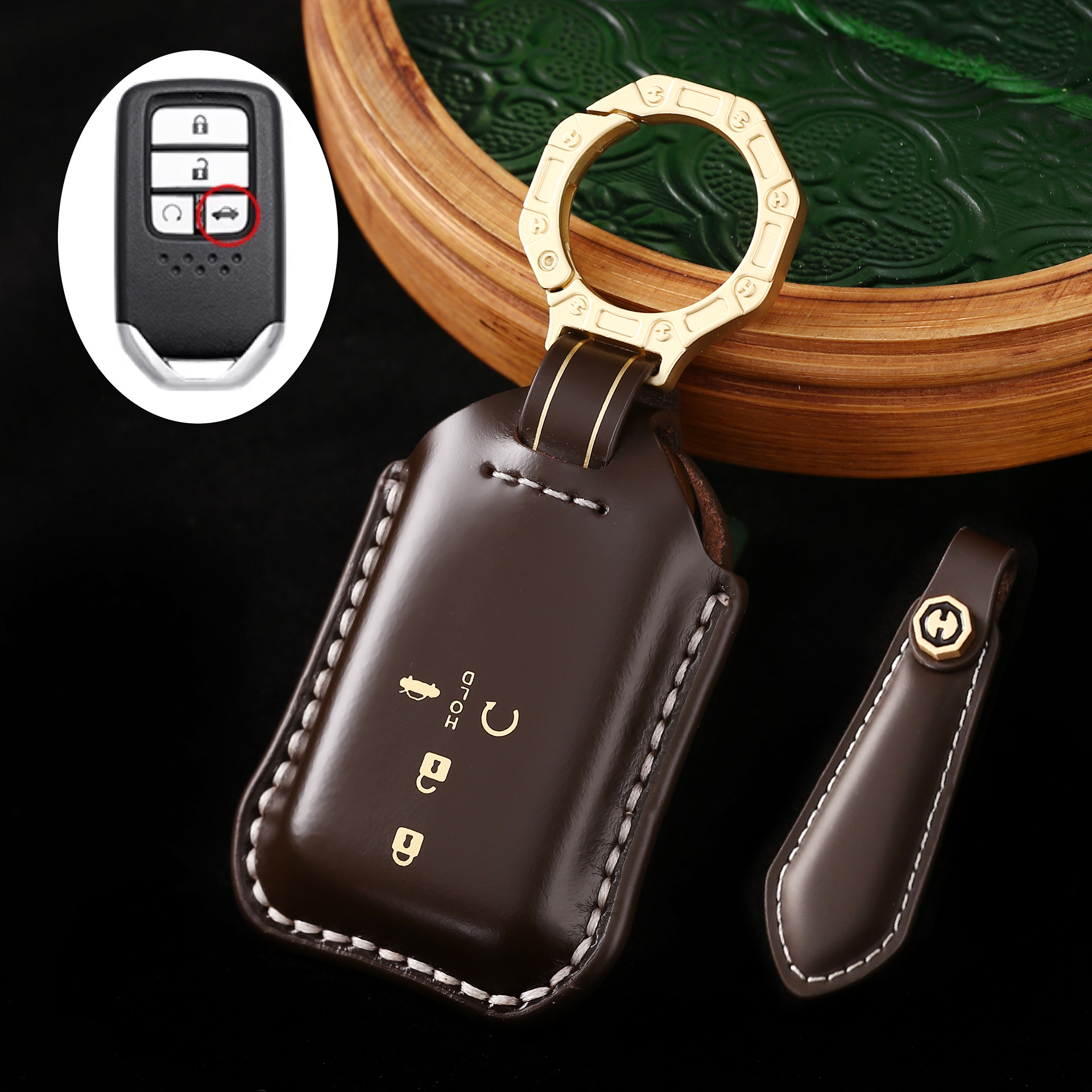 Key Fob Cover For Honda,Cordovan Leather