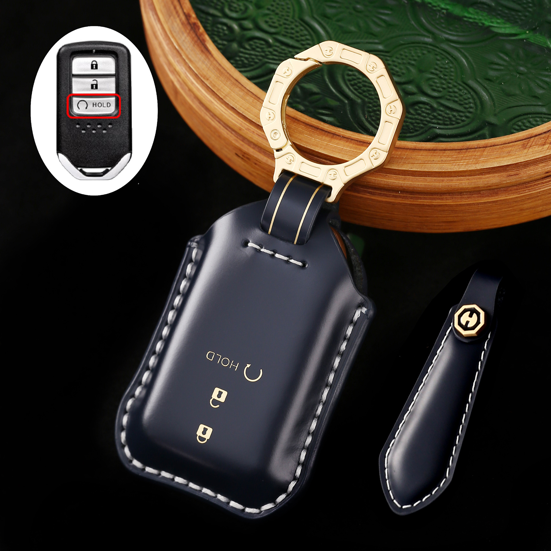 Key Fob Cover For Honda,Cordovan Leather