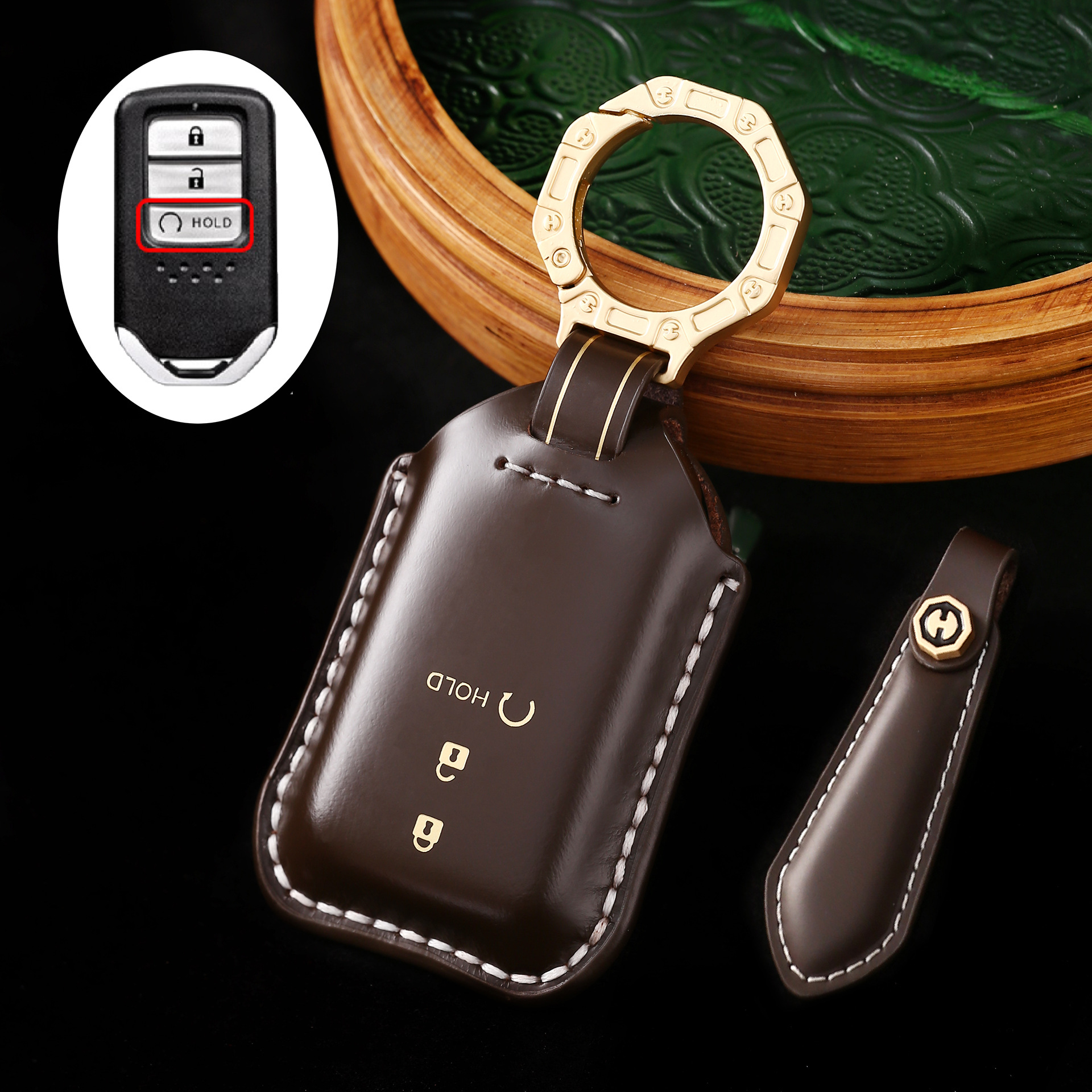 Key Fob Cover For Honda,Cordovan Leather