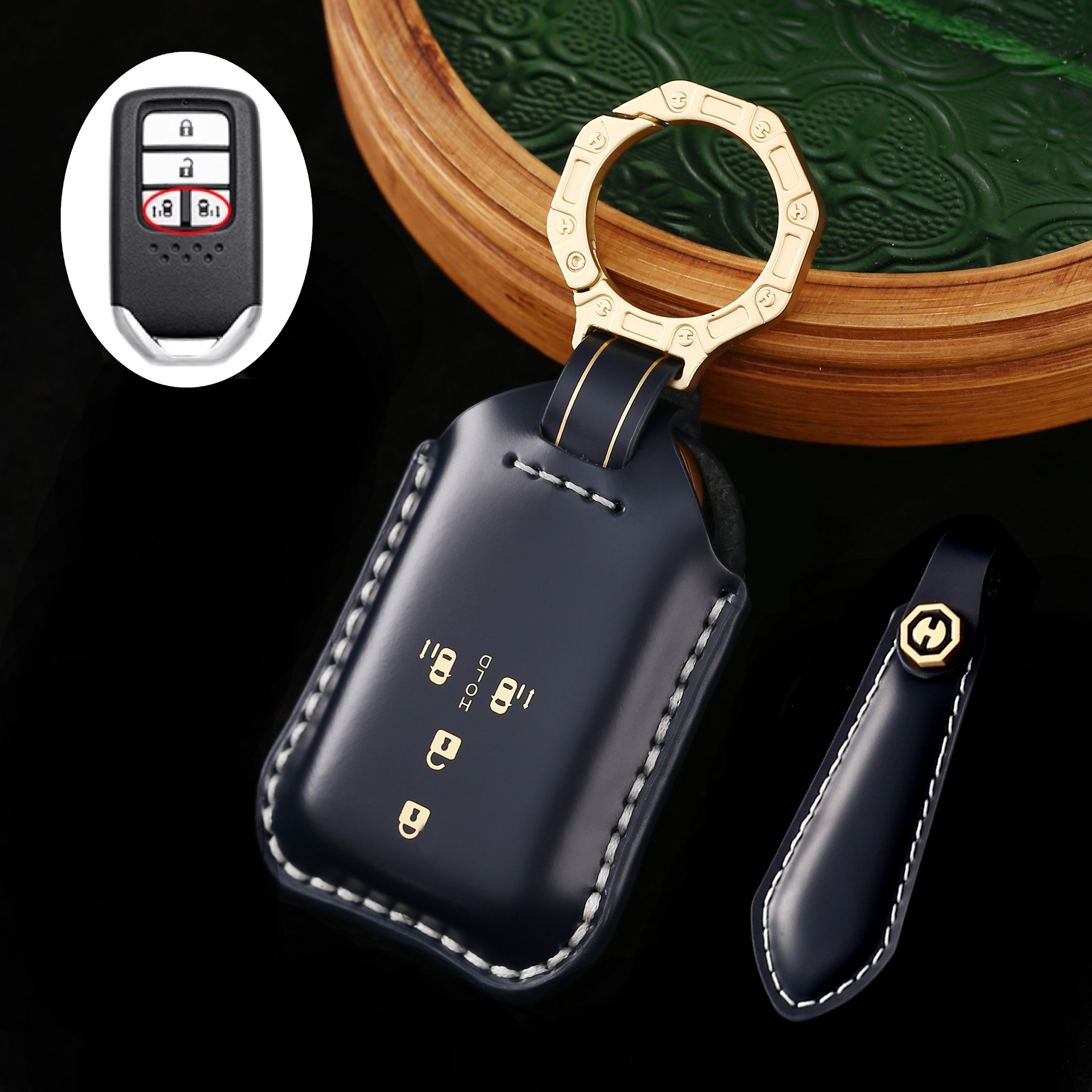 Key Fob Cover For Honda,Cordovan Leather