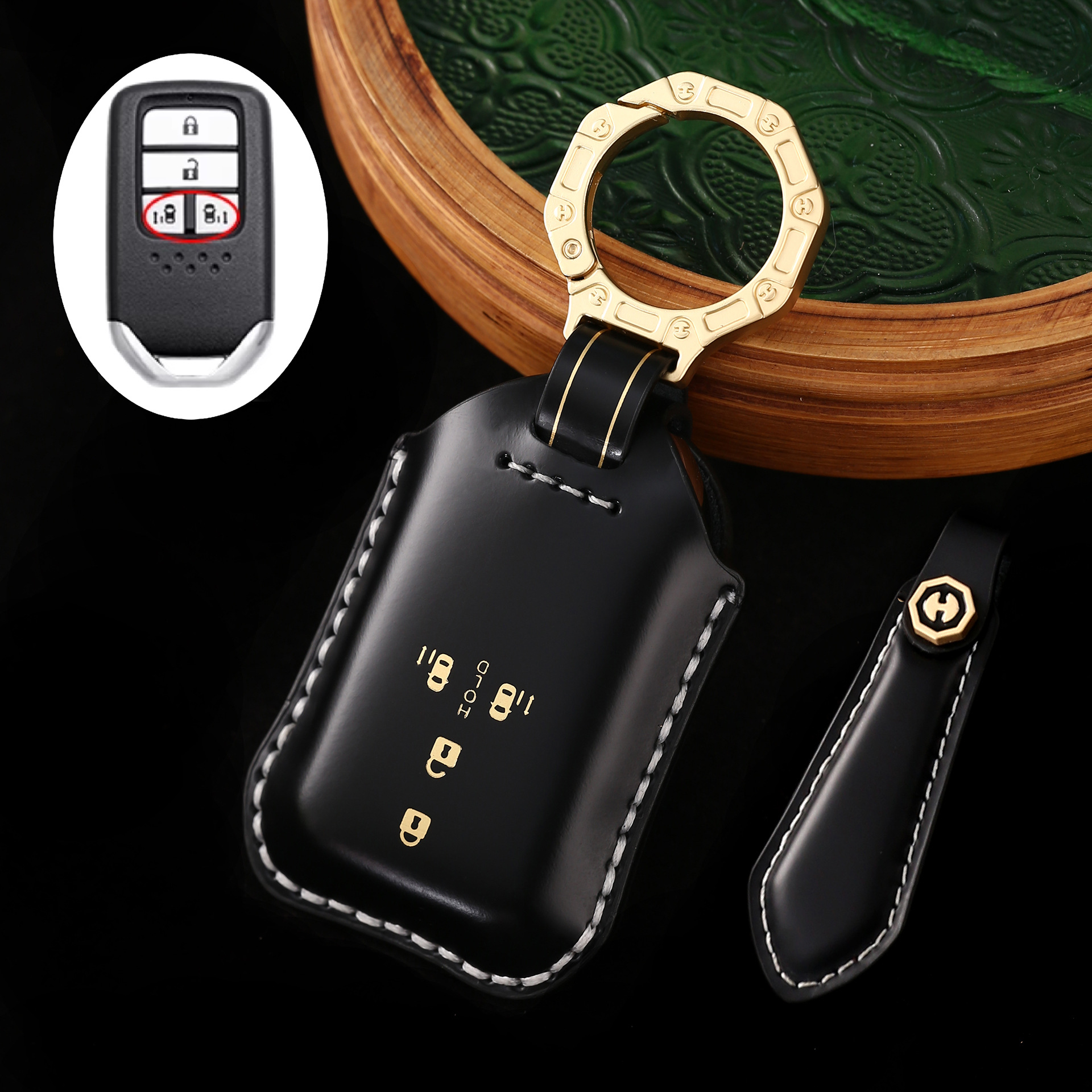 Key Fob Cover For Honda,Cordovan Leather
