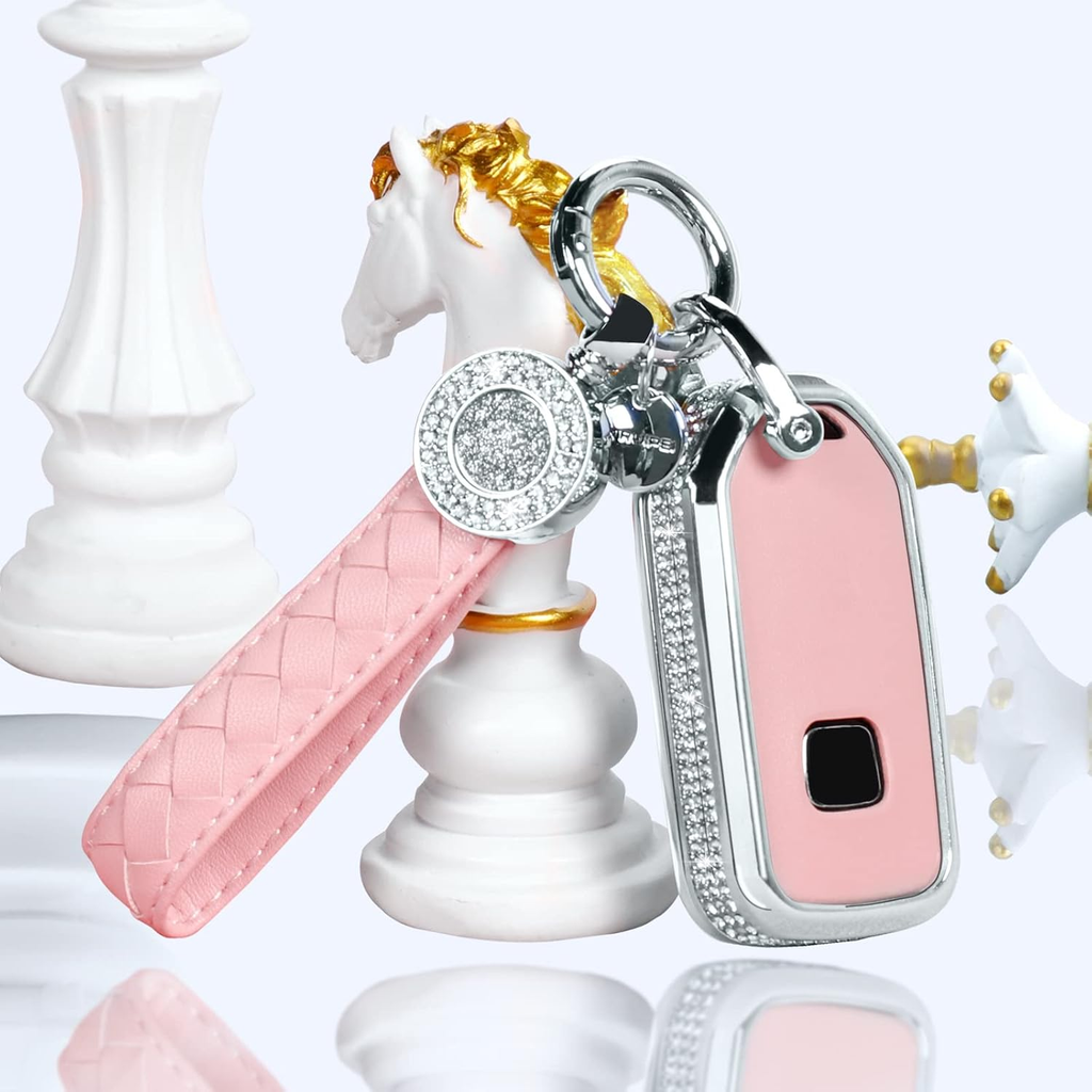 Key Fob Cover For Honda  Metal-Diamond, Pink