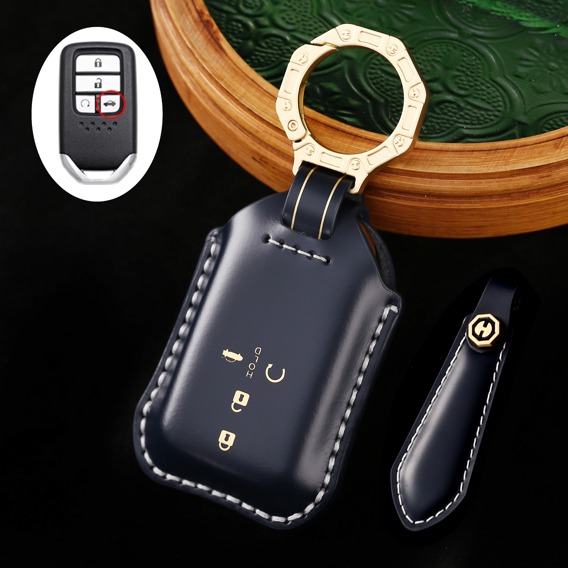 Key Fob Cover For Honda,Cordovan Leather