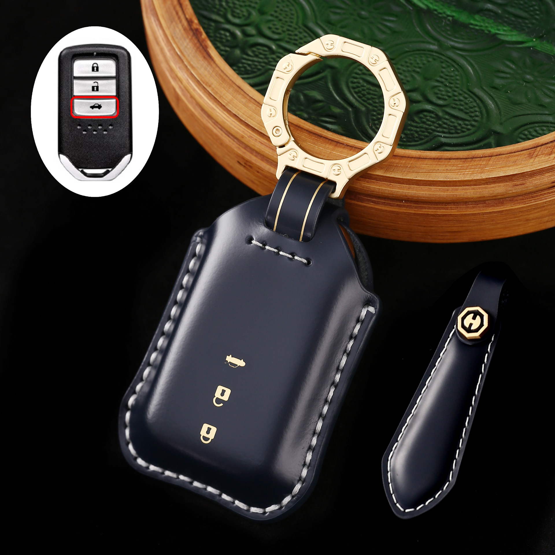Key Fob Cover For Honda,Cordovan Leather