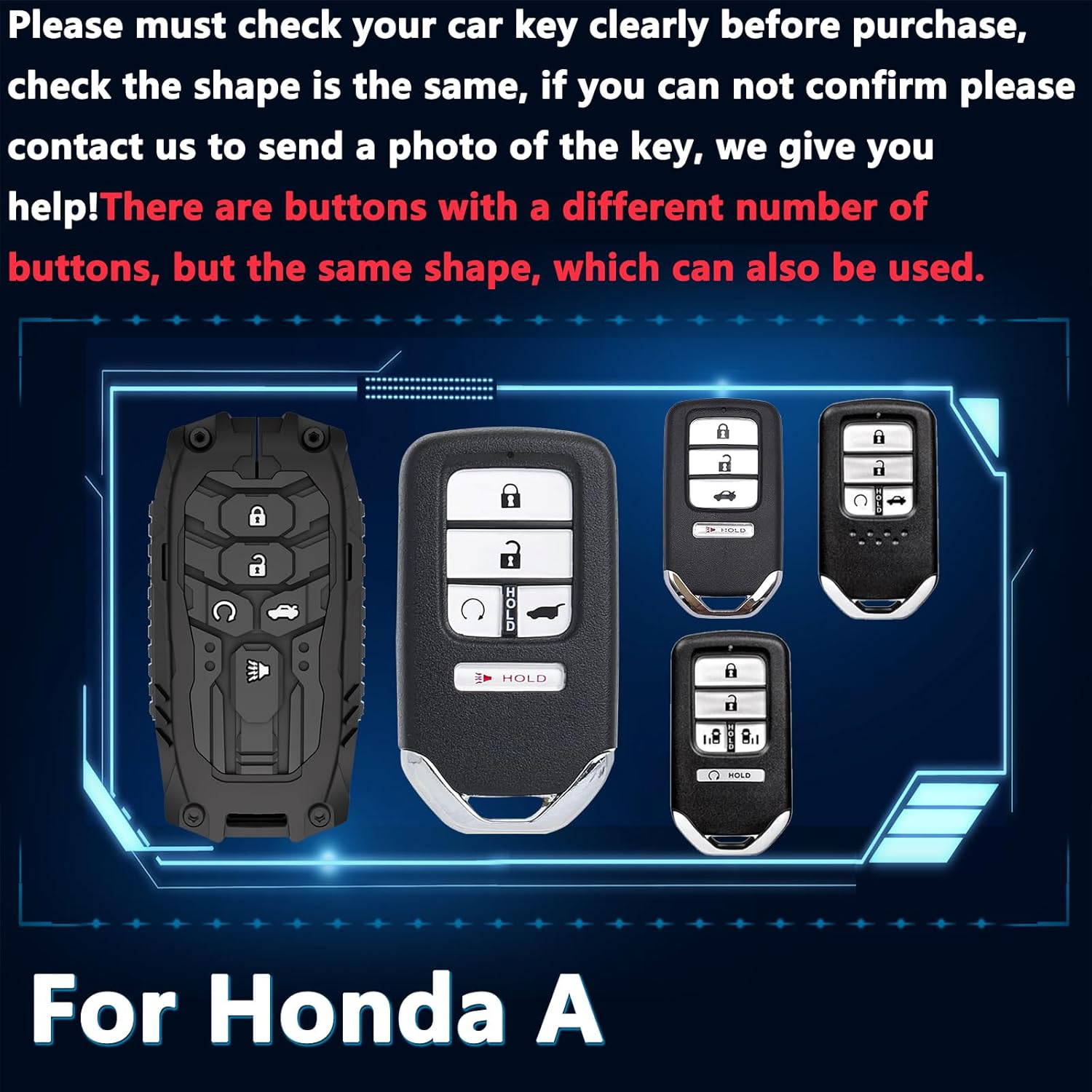 Key Fob Cover For Honda,Metal-Mecha