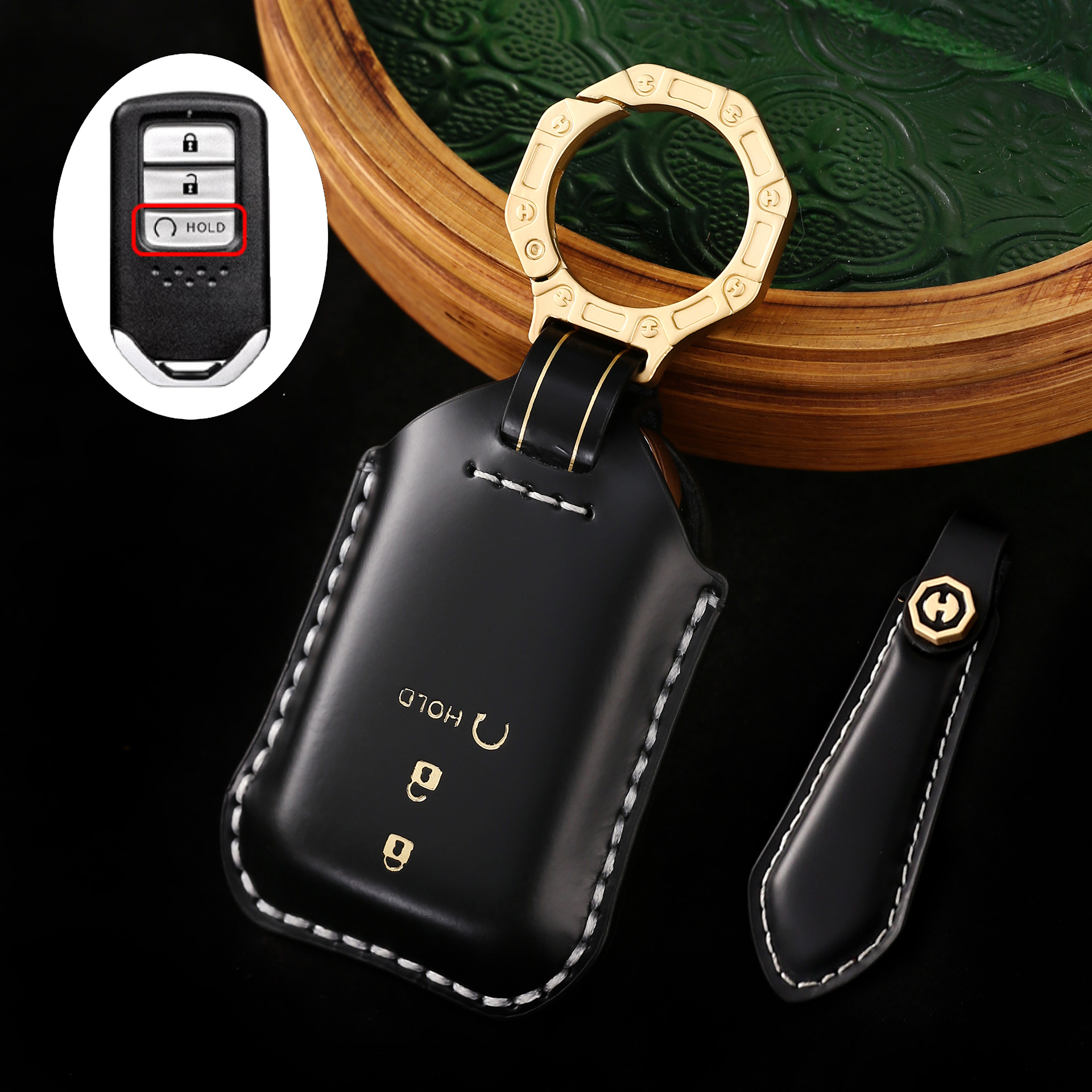 Key Fob Cover For Honda,Cordovan Leather