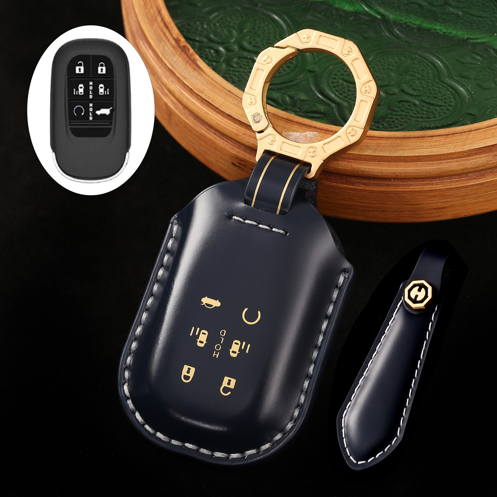 Key Fob Cover For Honda Fit,Cordovan Leather