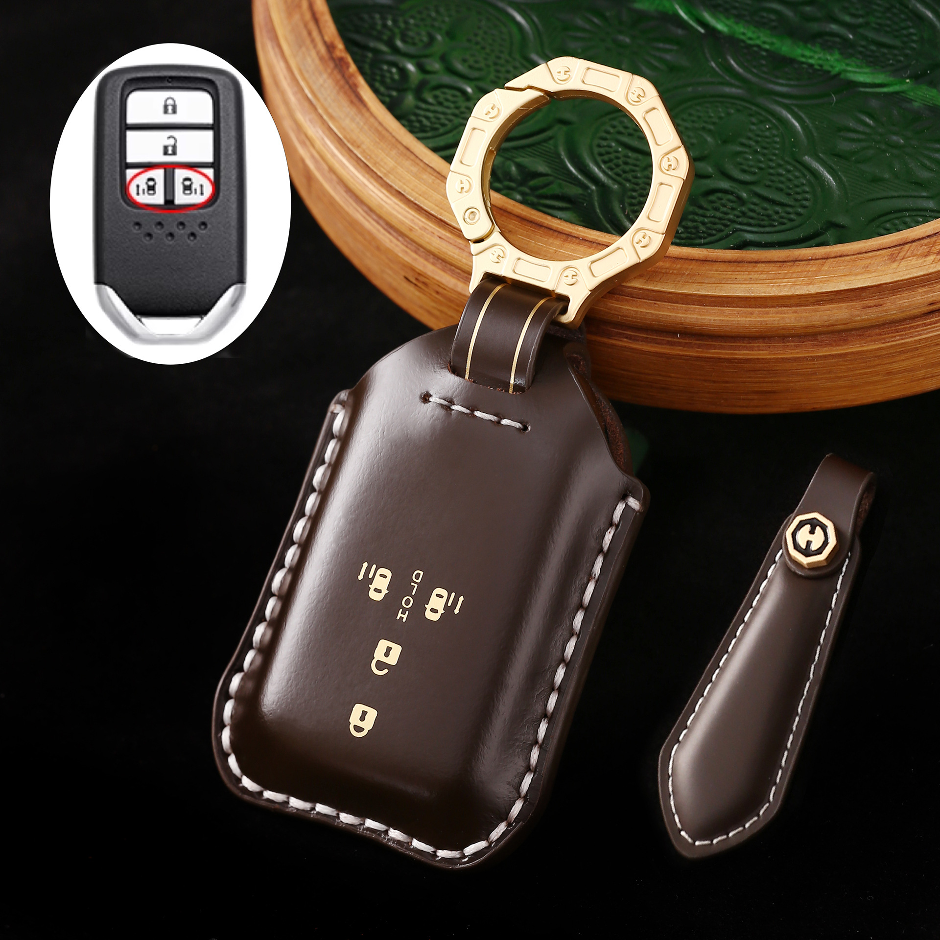 Key Fob Cover For Honda,Cordovan Leather