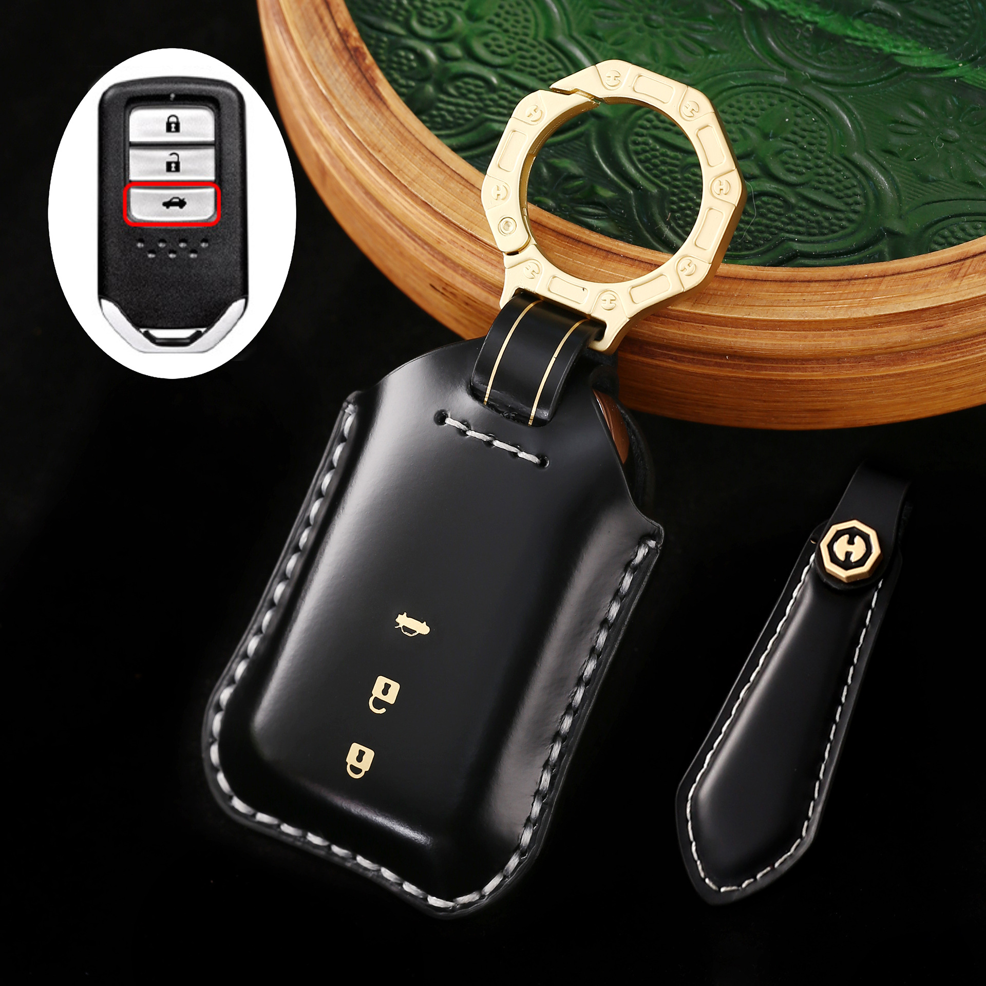 Key Fob Cover For Honda,Cordovan Leather