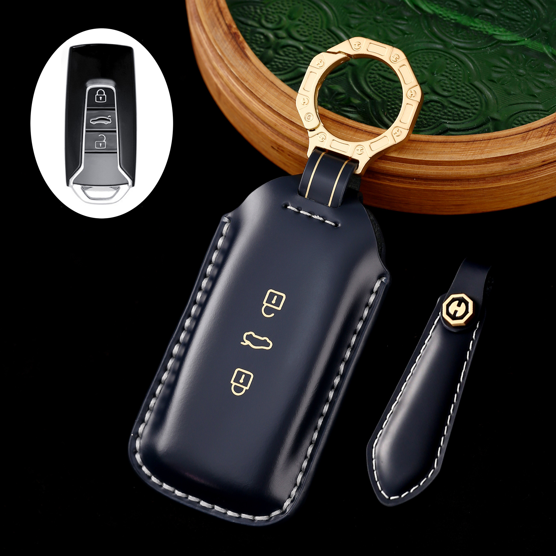 Key Fob Cover For VW Passat,Cordovan Leather