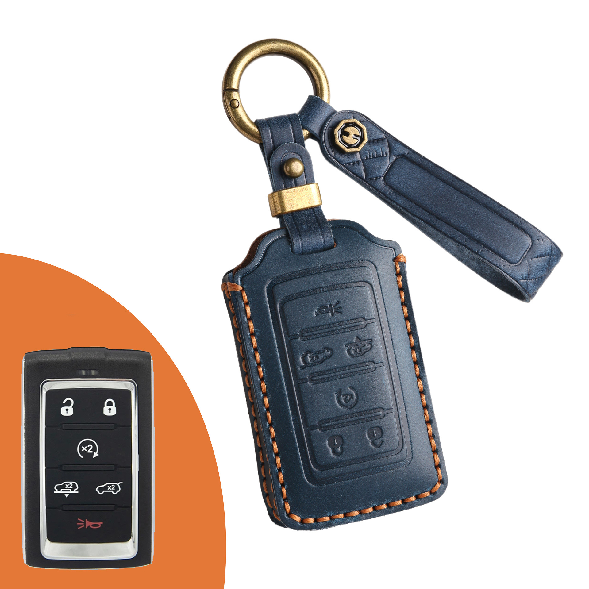 Key Fob Cover For Jeep Wrangler,Crazy Horse Leather