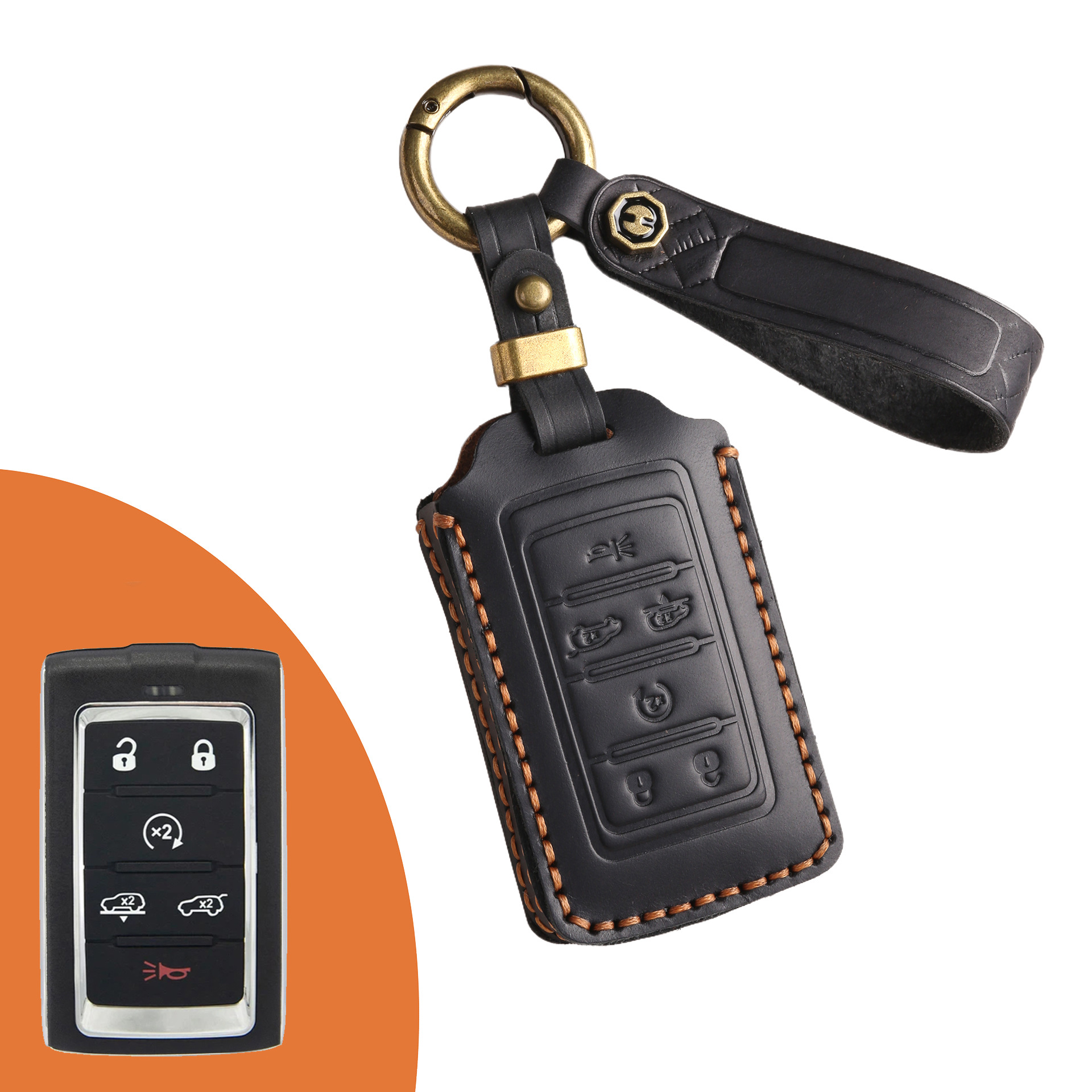 Key Fob Cover For Jeep Wrangler,Crazy Horse Leather