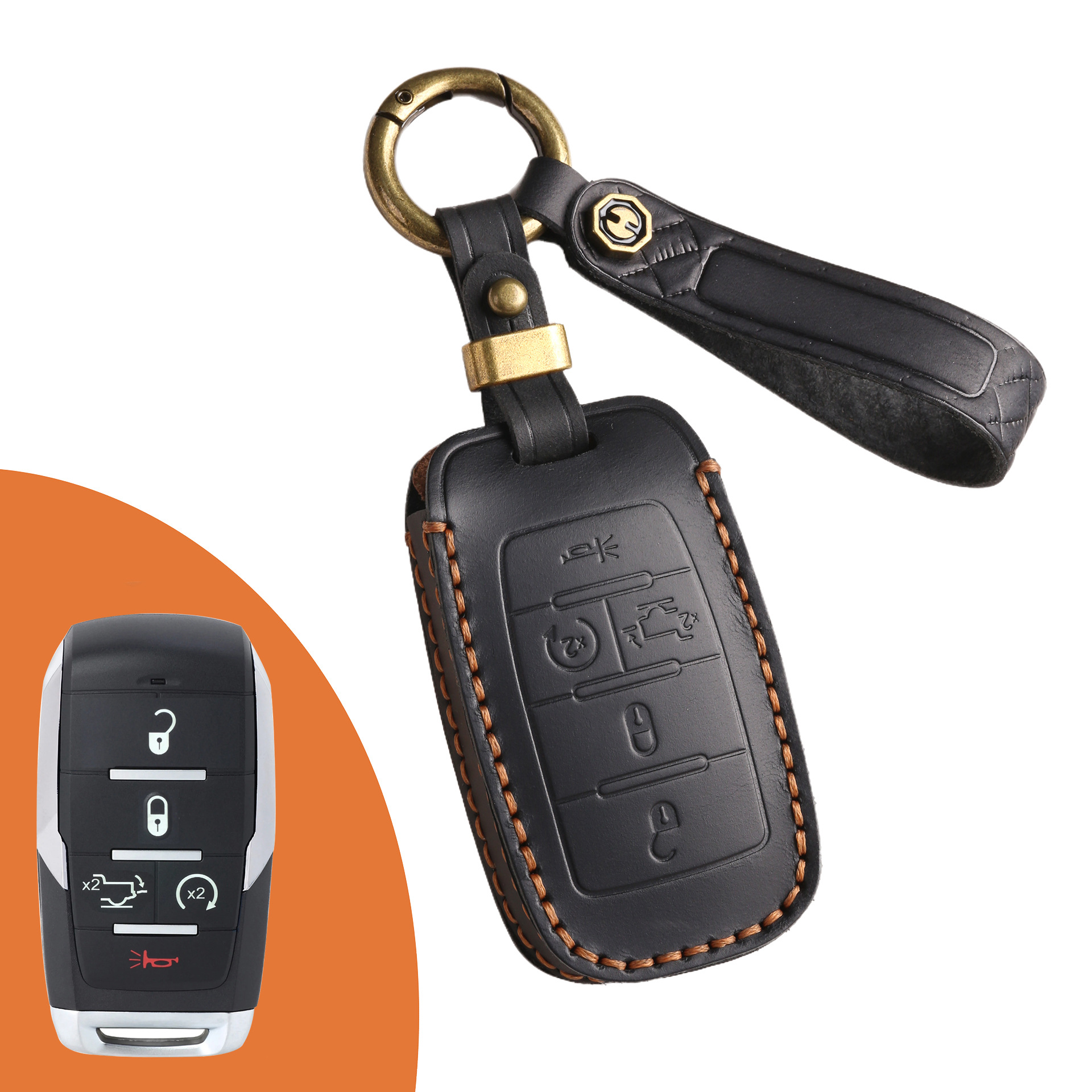 Key Fob Cover For Dodge,Crazy Horse Leather