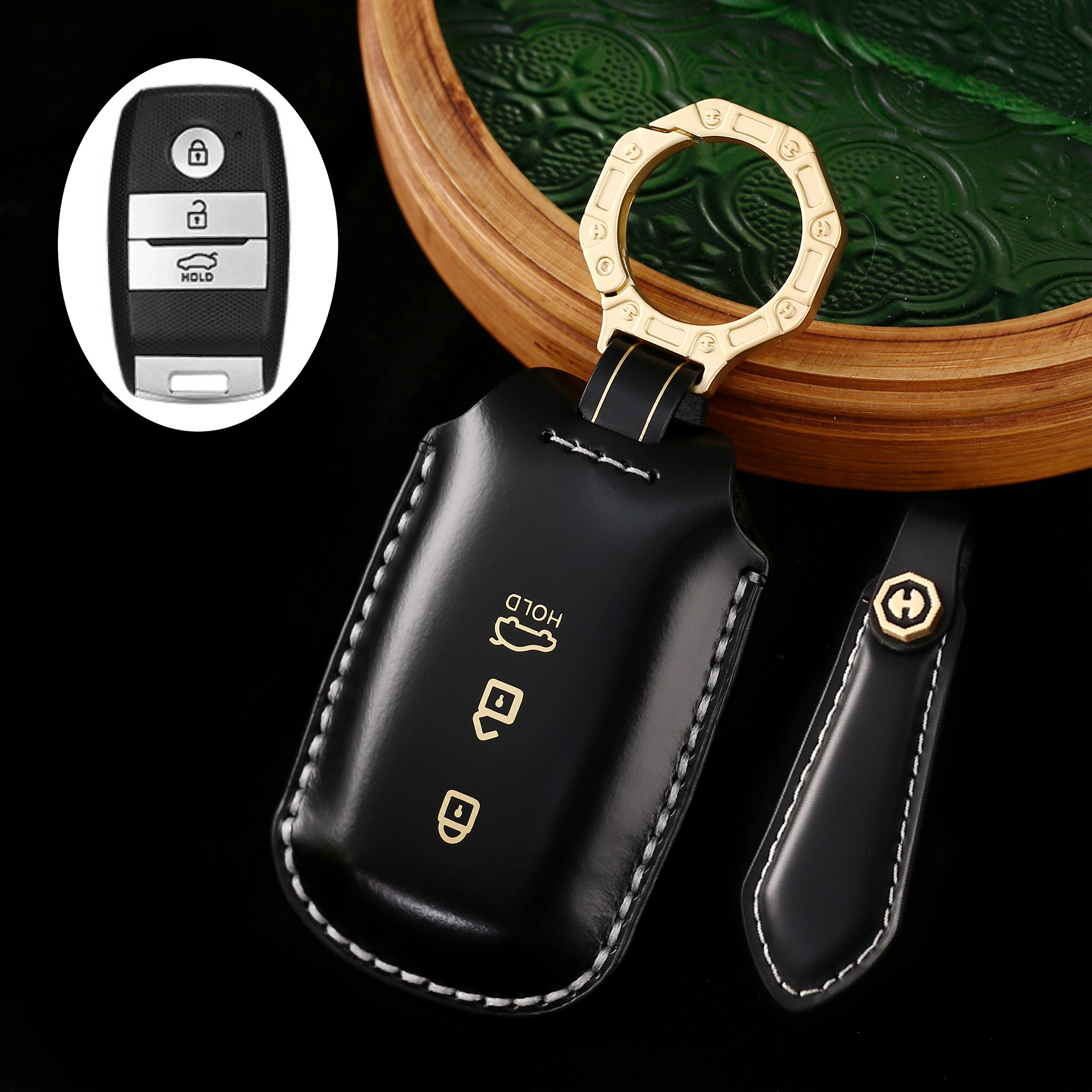 Key Fob Cover For Kia,Cordovan Leather