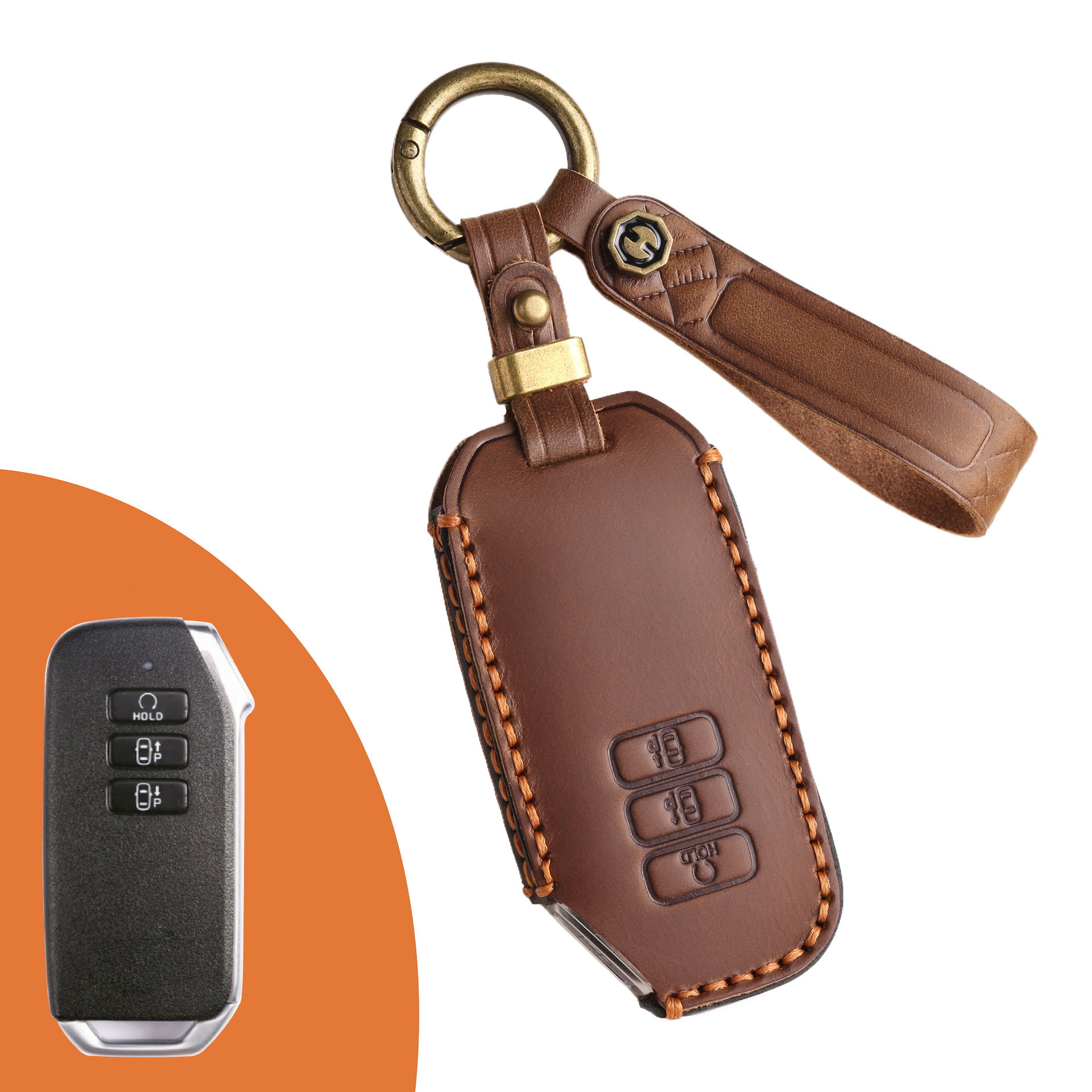 Key Fob Cover For Kia Forte,Crazy Horse Leather