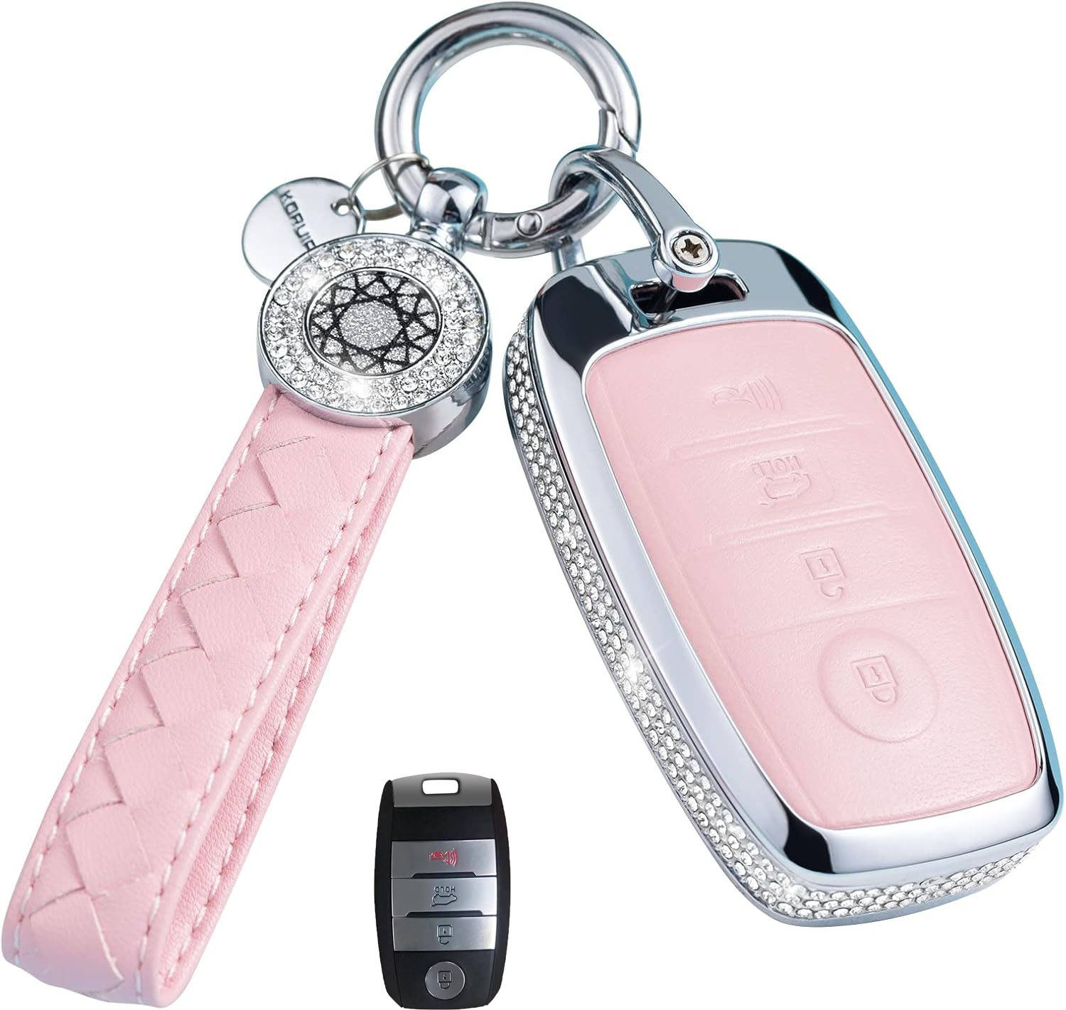 Key Fob Cover For KIA Metal-Diamond, Pink