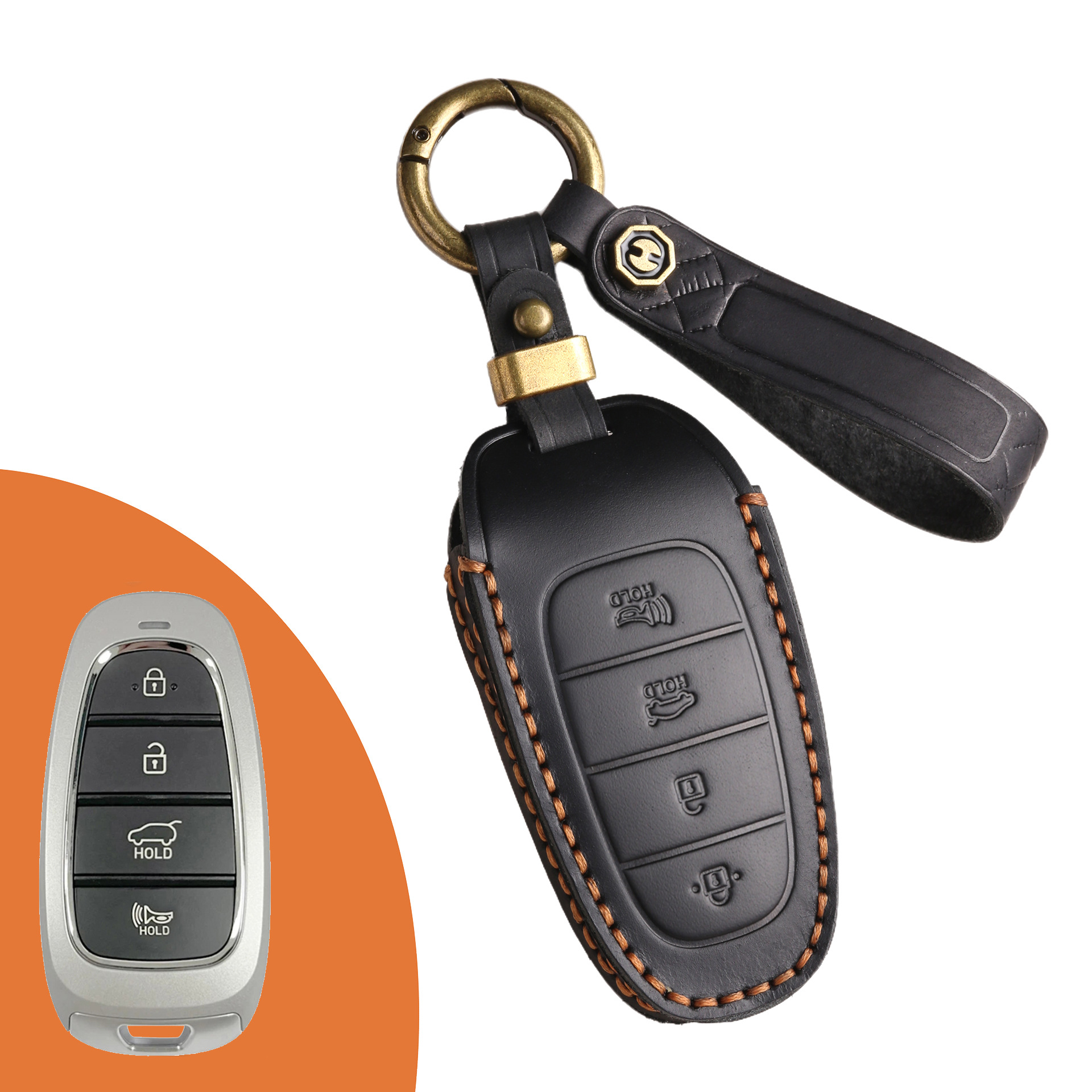 Key Fob Cover For Hyundai Sonata,Crazy Horse Leather
