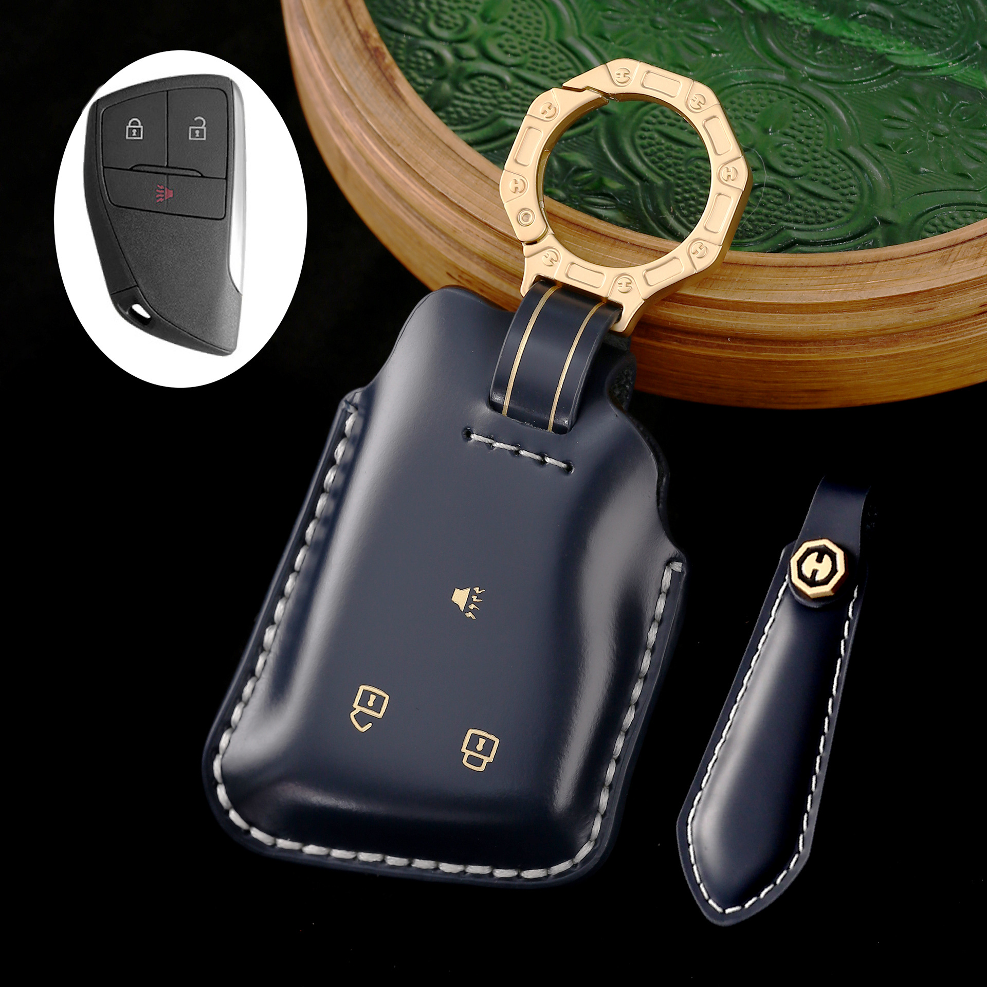 Key Fob Cover For Buick Encore,Cordovan Leather