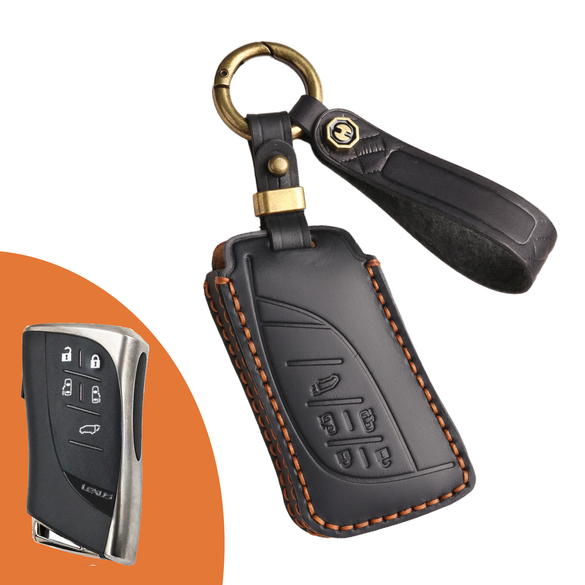 Key Fob Cover For Lexus ES,Crazy Horse Leather