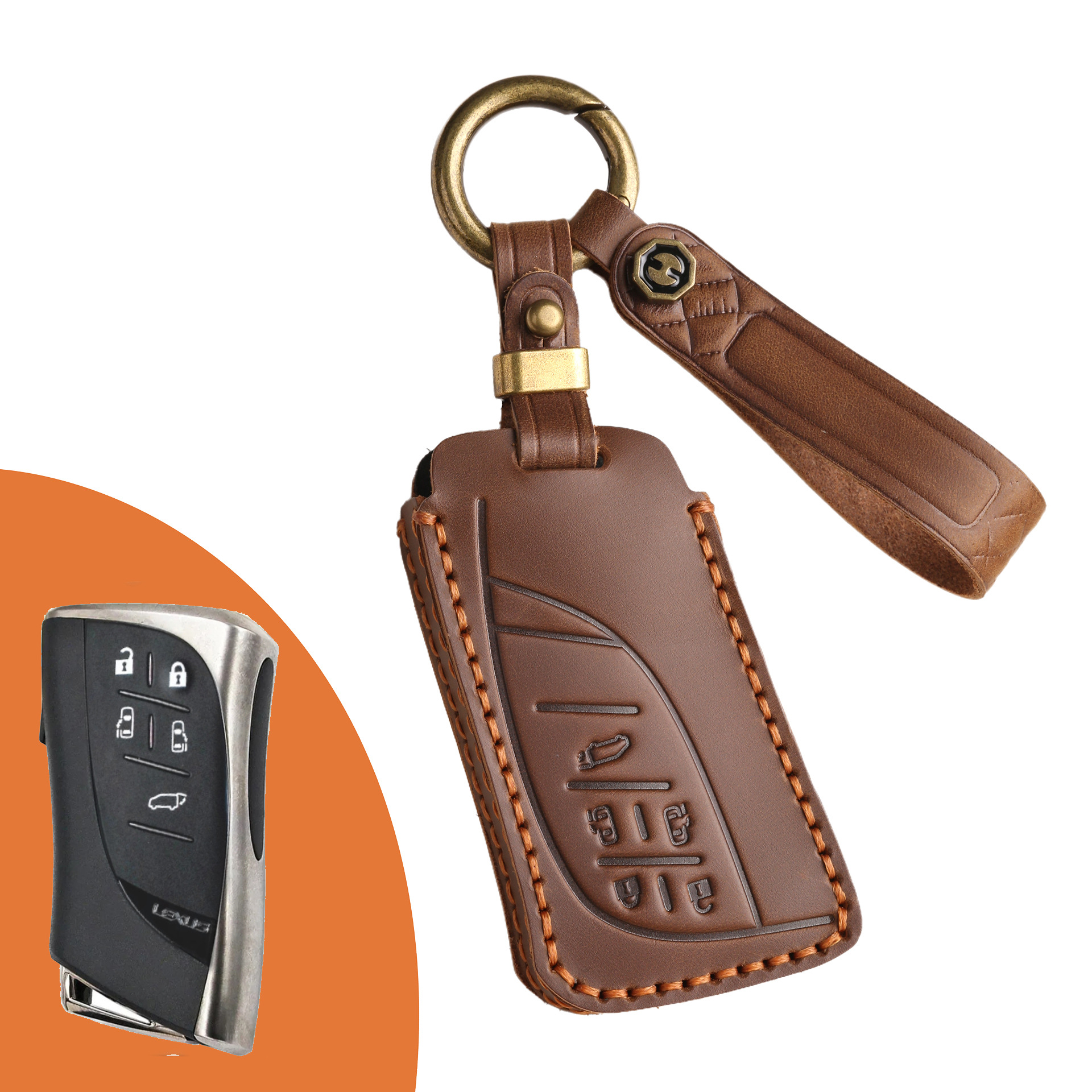 Key Fob Cover For Lexus ES,Crazy Horse Leather