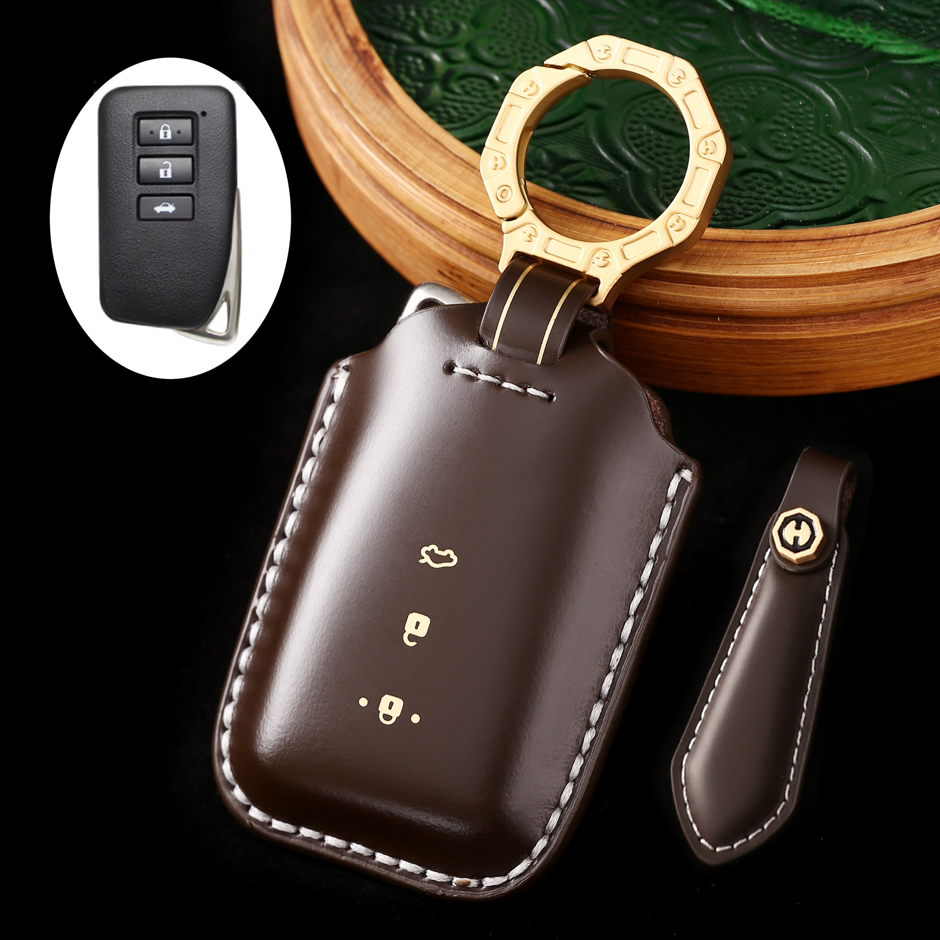 Key Fob Cover For Lexus,Cordovan Leather