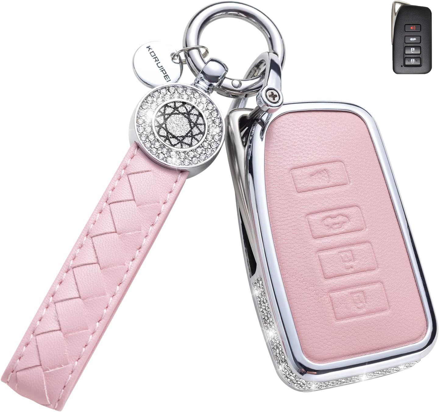 Key Fob Cover For Lexus Metal-Diamond, Pink