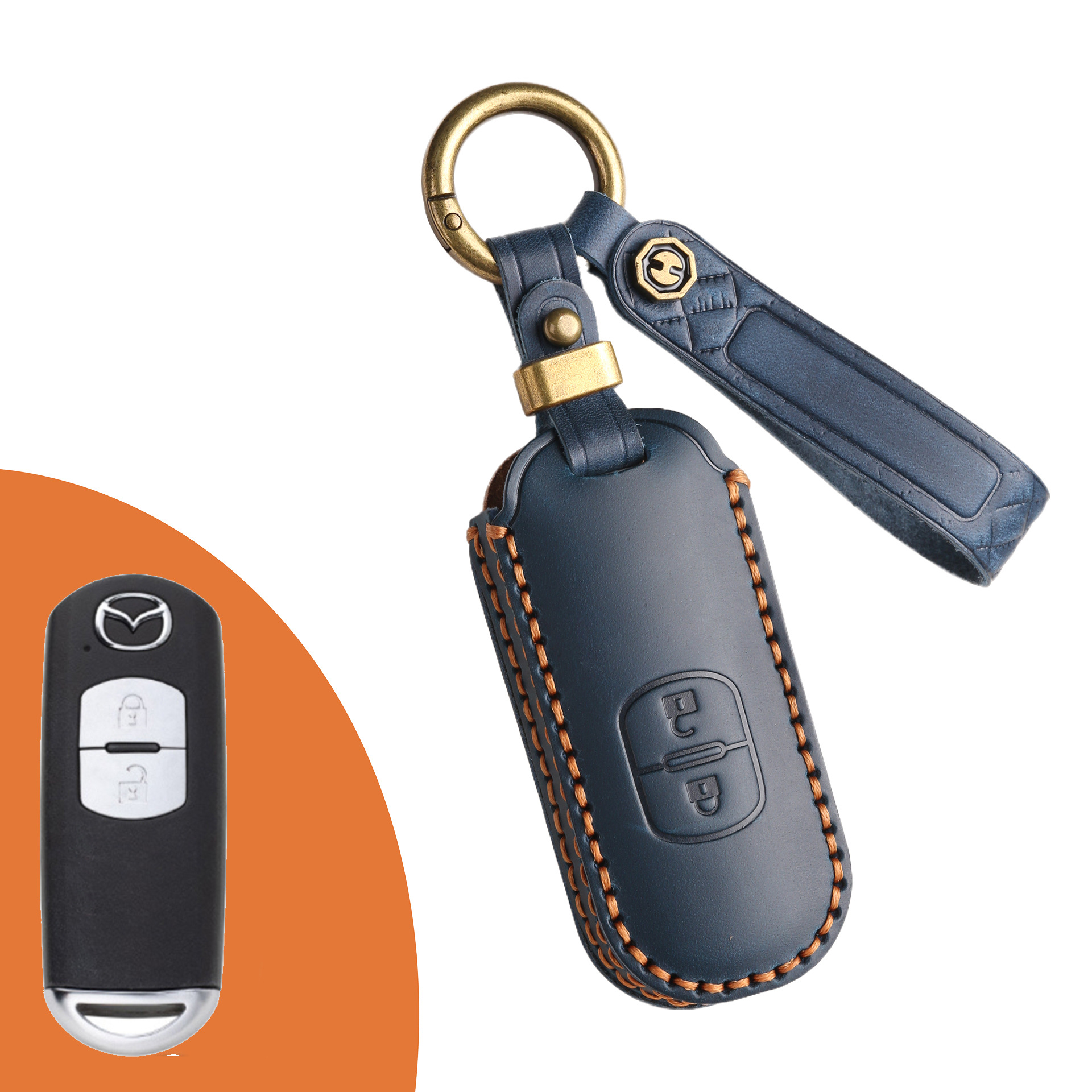 Key Fob Cover For Mazda,Crazy Horse Leather