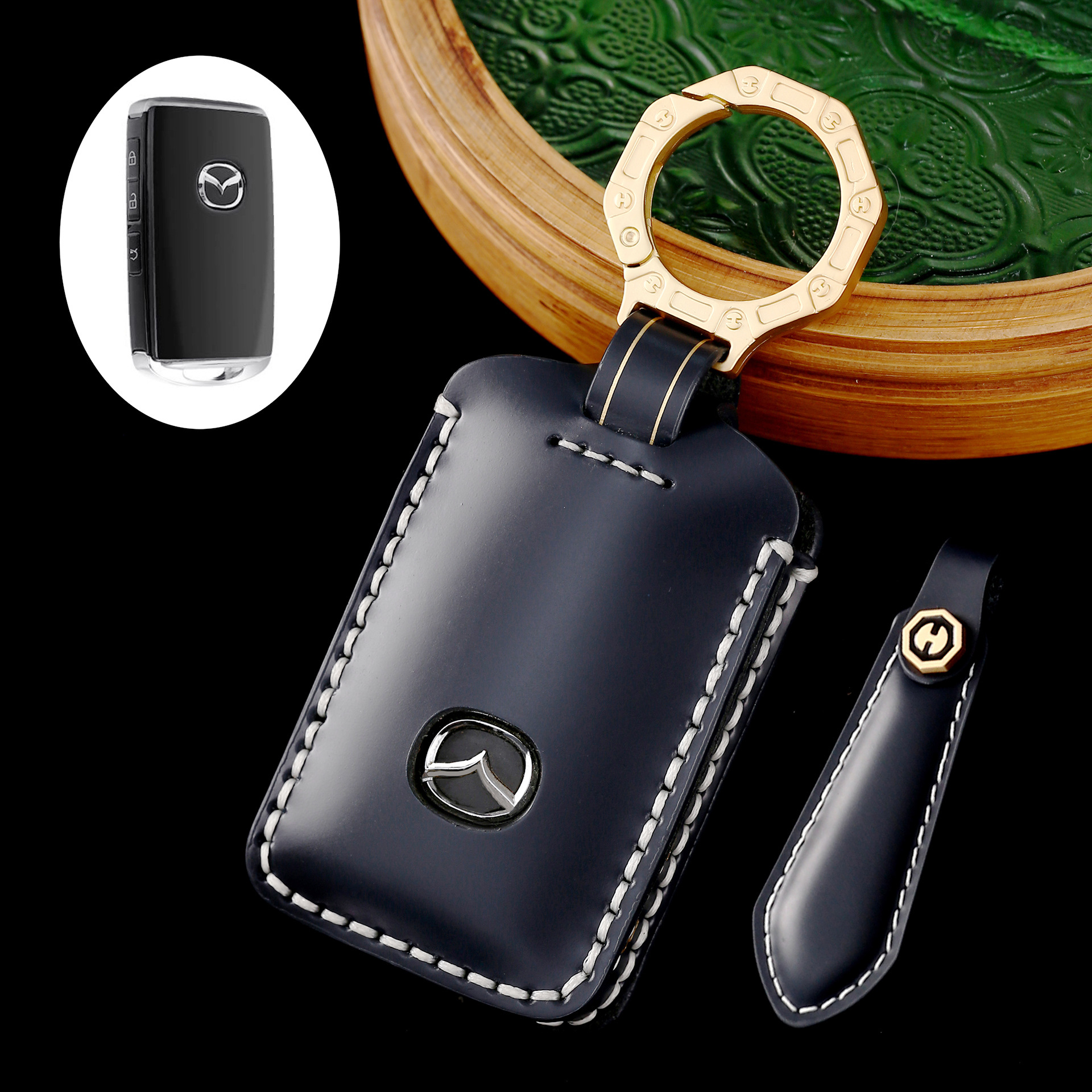 Key Fob Cover For Mazda3,Cordovan Leather