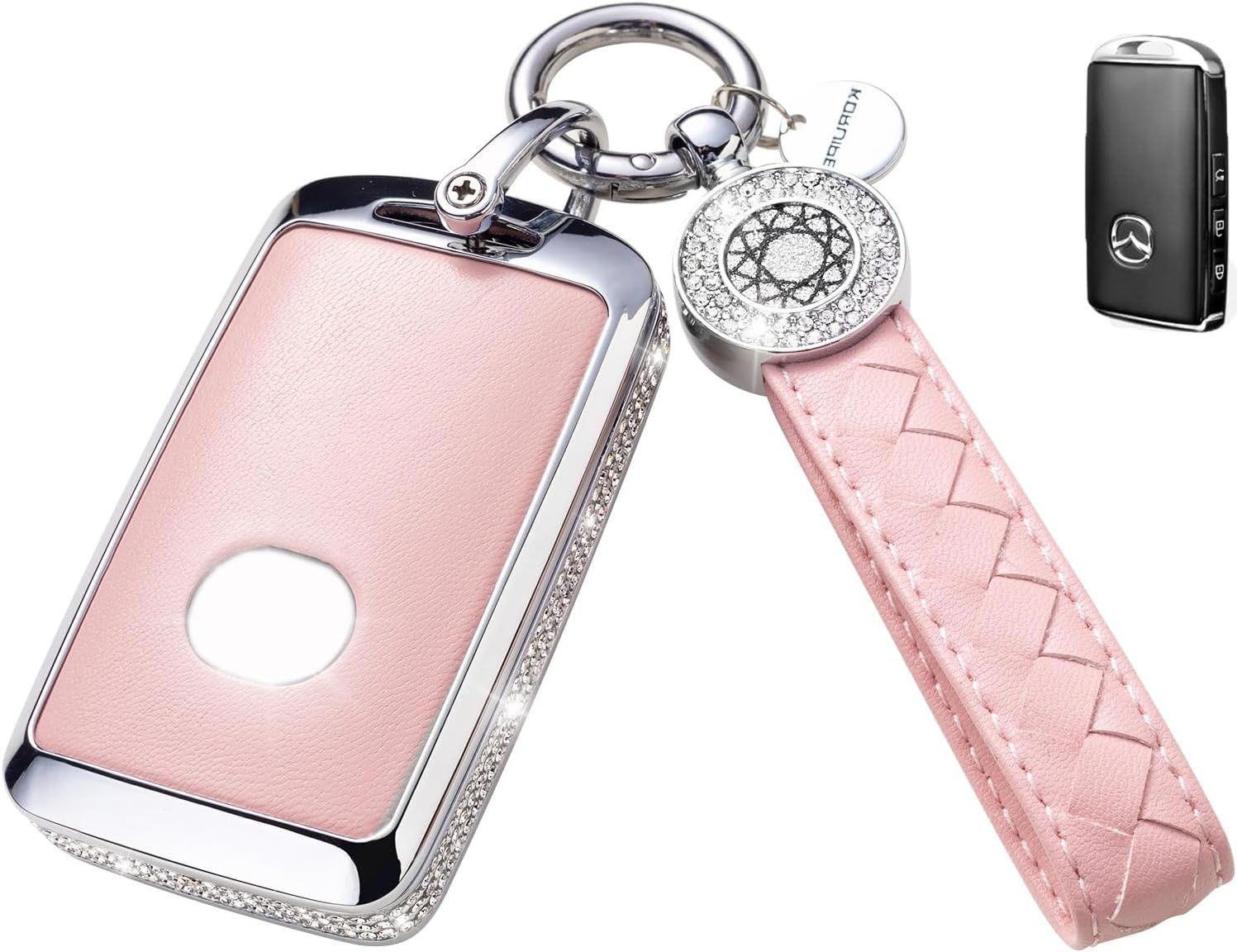 Key Fob Cover For Mazda Metal-Diamond, Pink