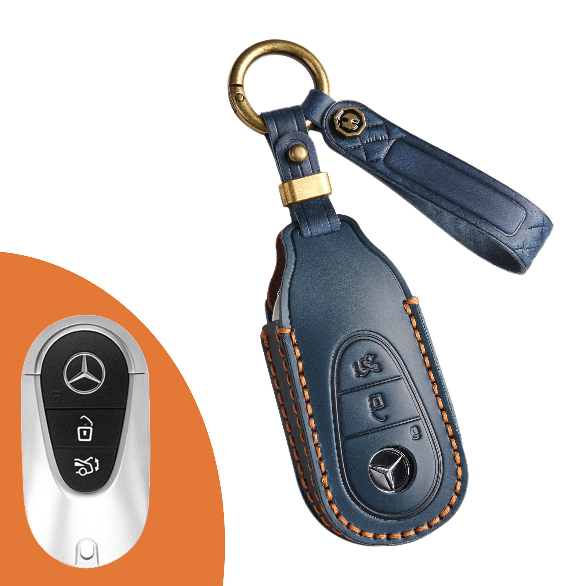 Key Fob Cover For Mercedes Benz,Crazy Horse Leather