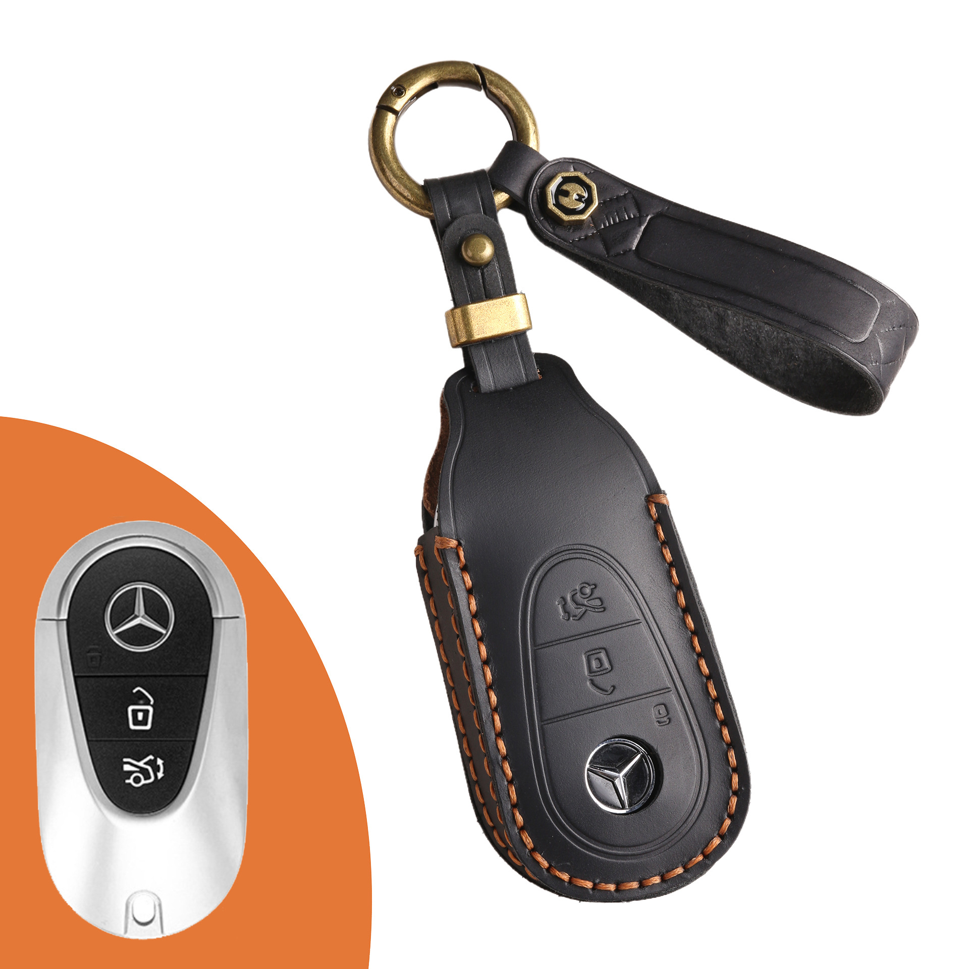 Key Fob Cover For Mercedes Benz,Crazy Horse Leather